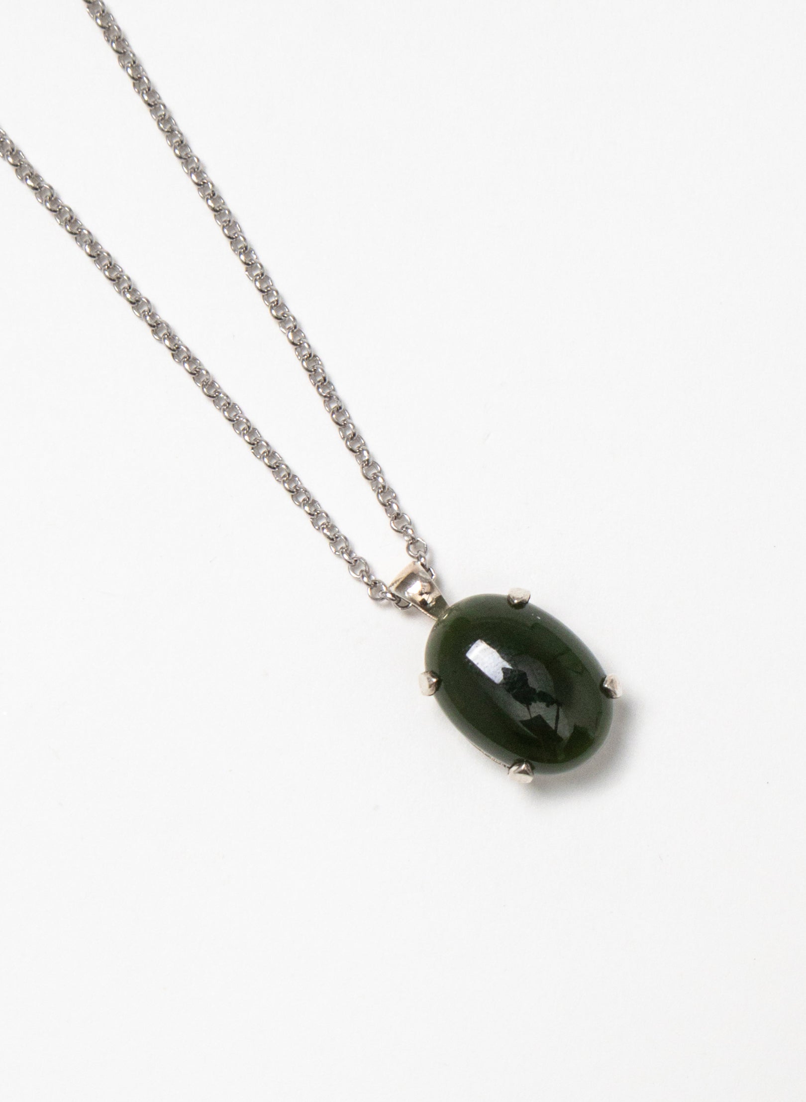 Hei Kaki Silver and Pounamu Pendant