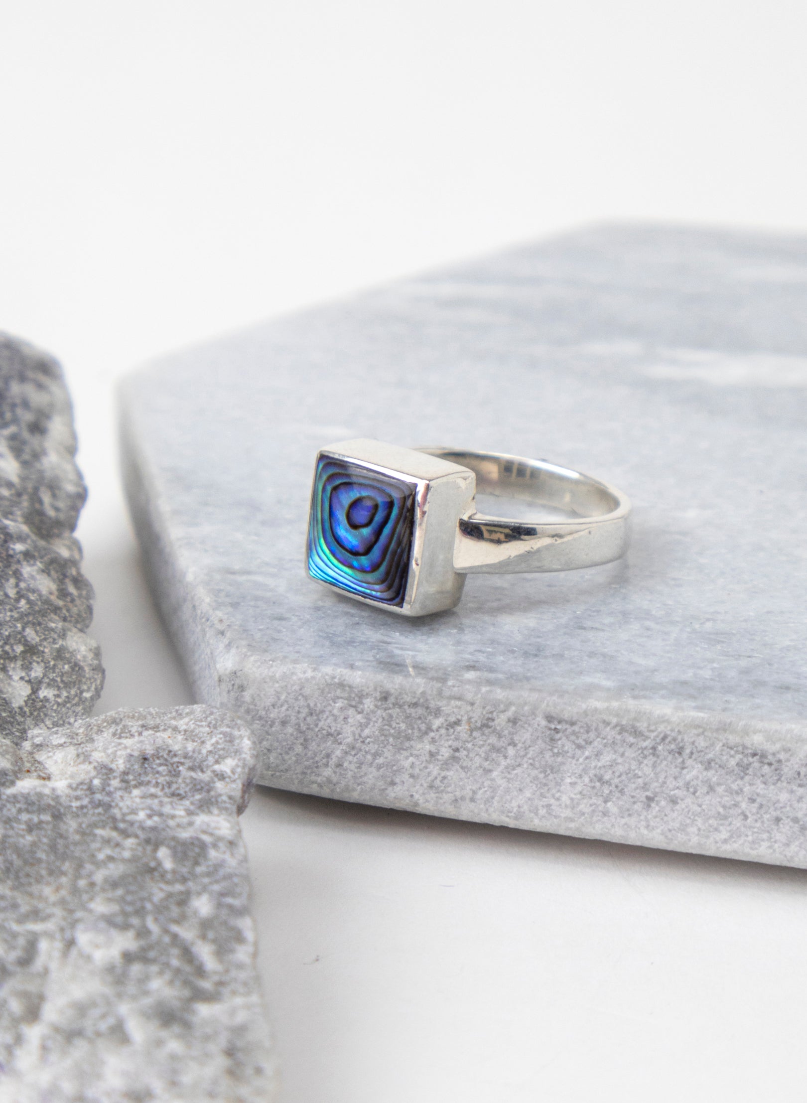 Paua and Silver Ring