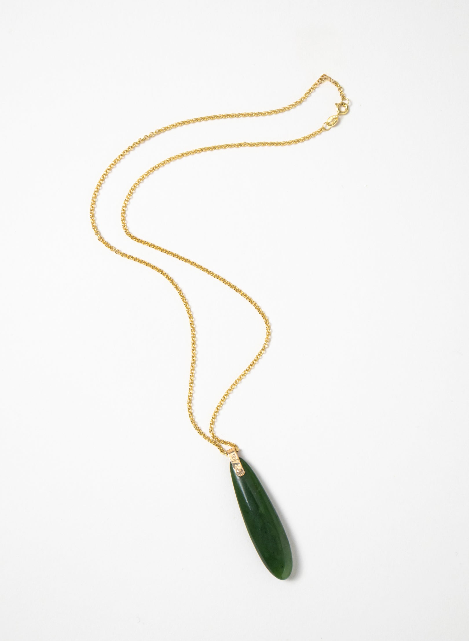 Pounamu Roimata on a Gold Chain