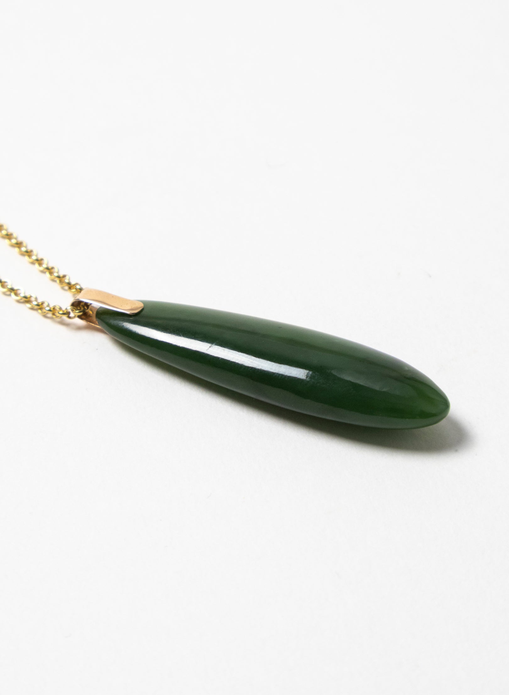 Pounamu Roimata on a Gold Chain