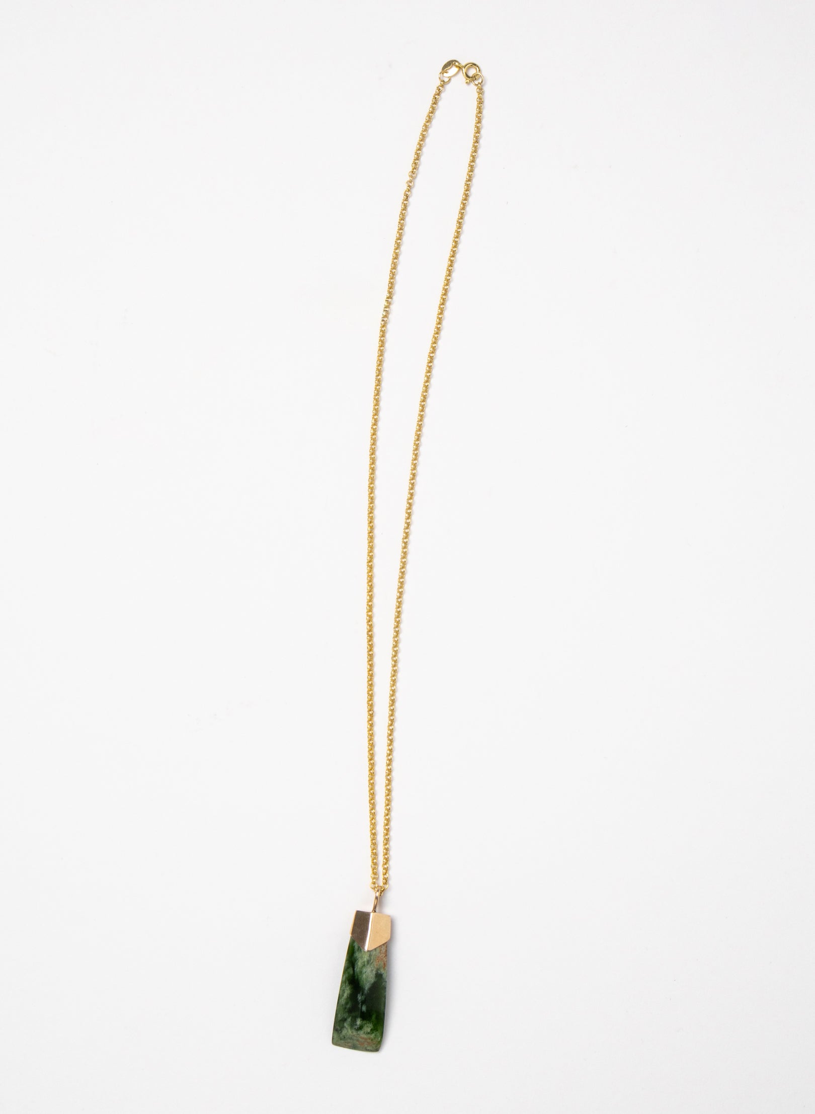 Hei Kaki Pounamu Gold Capped Gold Chain