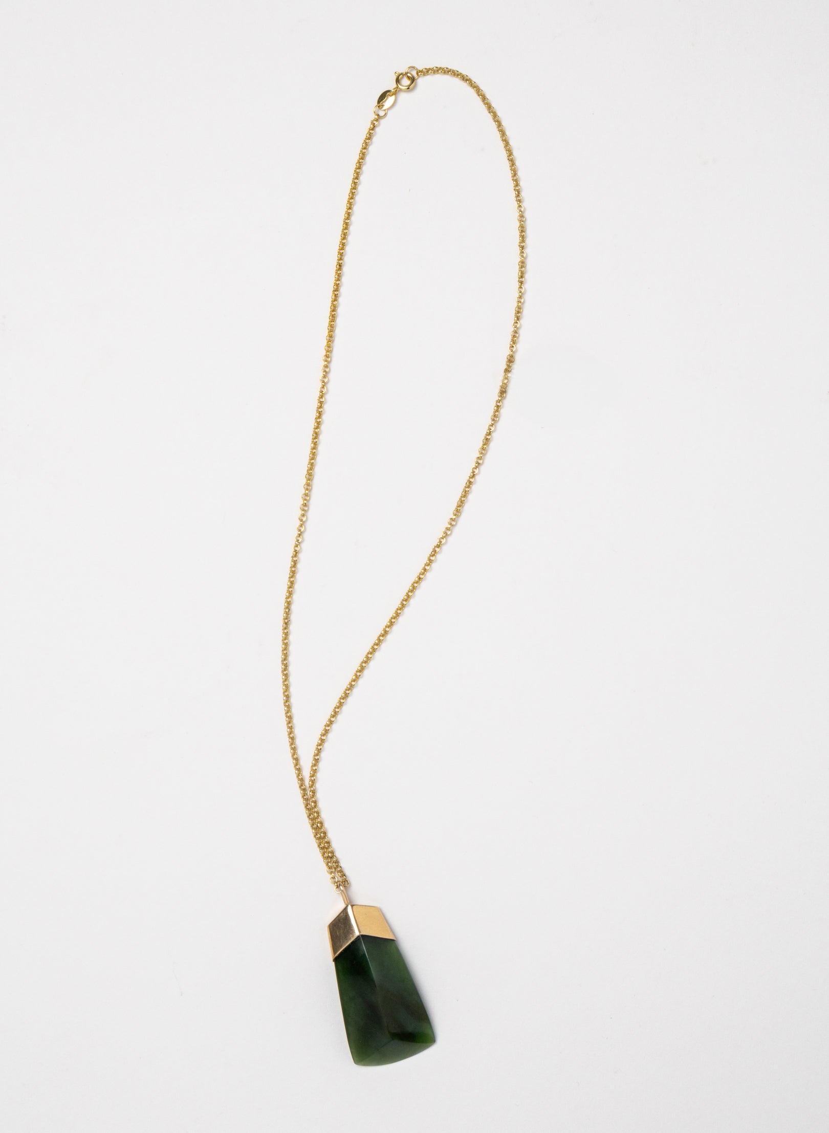 Hei Kaki Pounamu Gold Capped Gold Chain