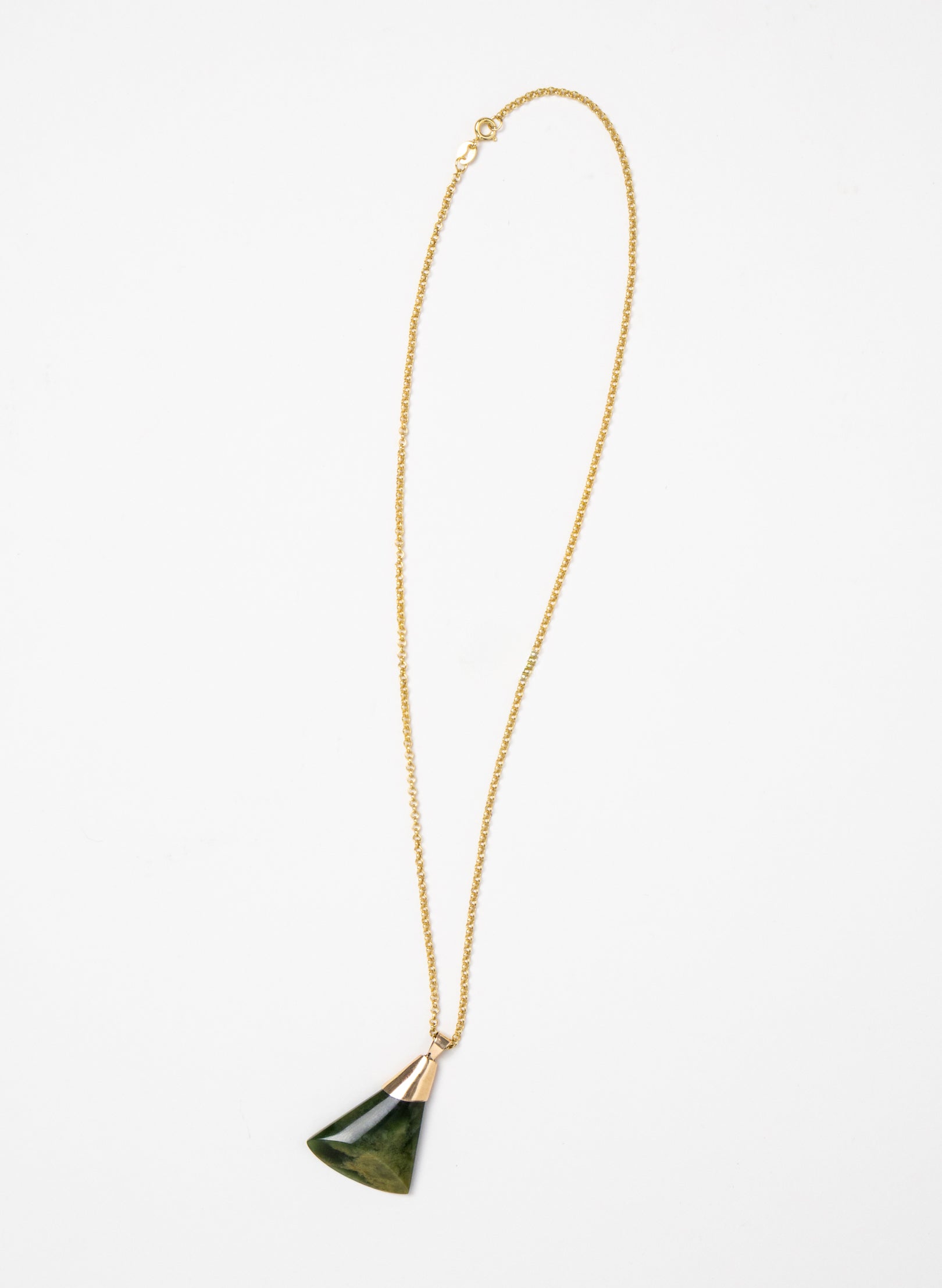 Hei Kaki Pounamu Gold Capped Gold Chain