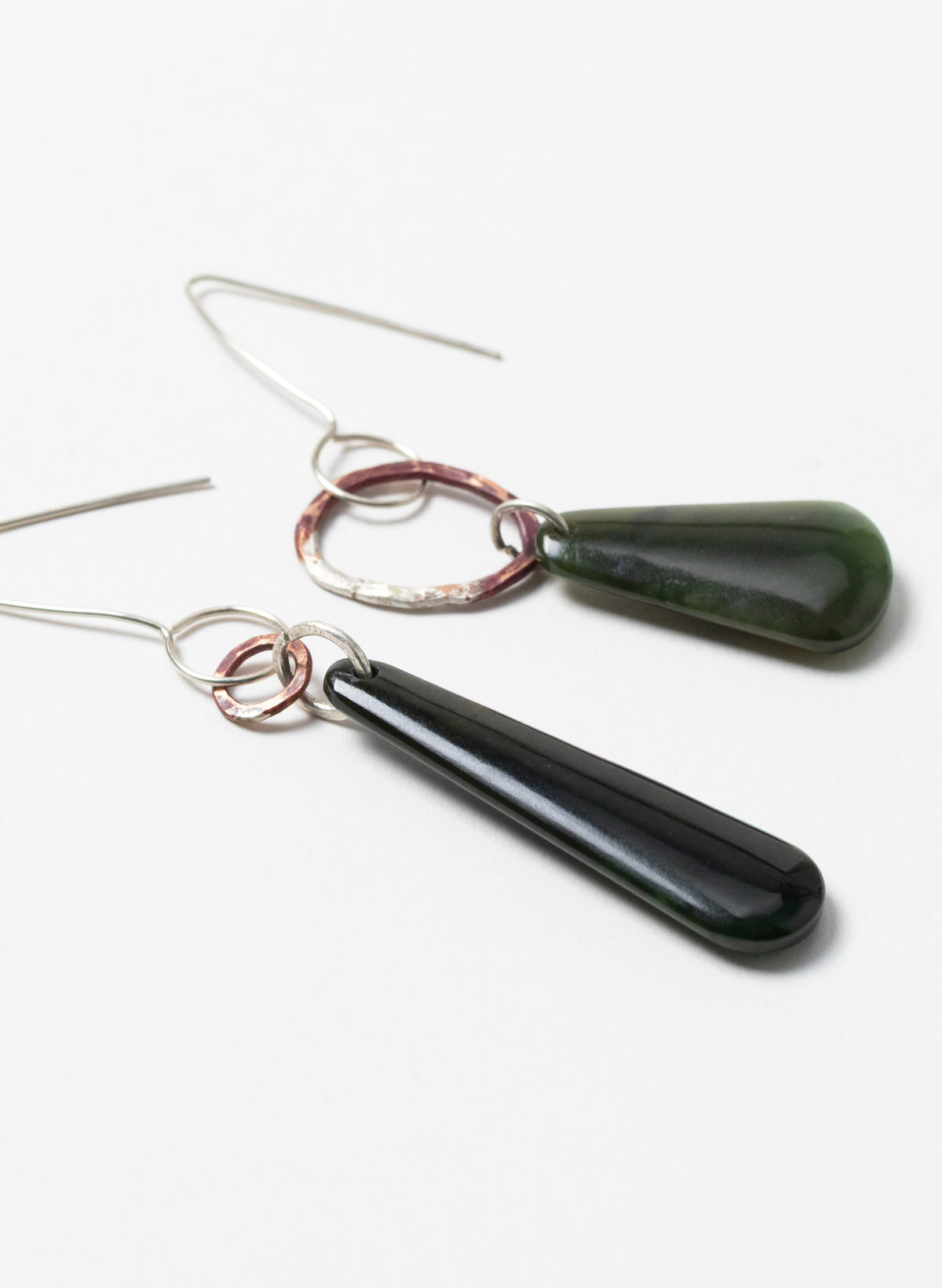 Pounamu Earrings - Sterling Silver & Pounamu