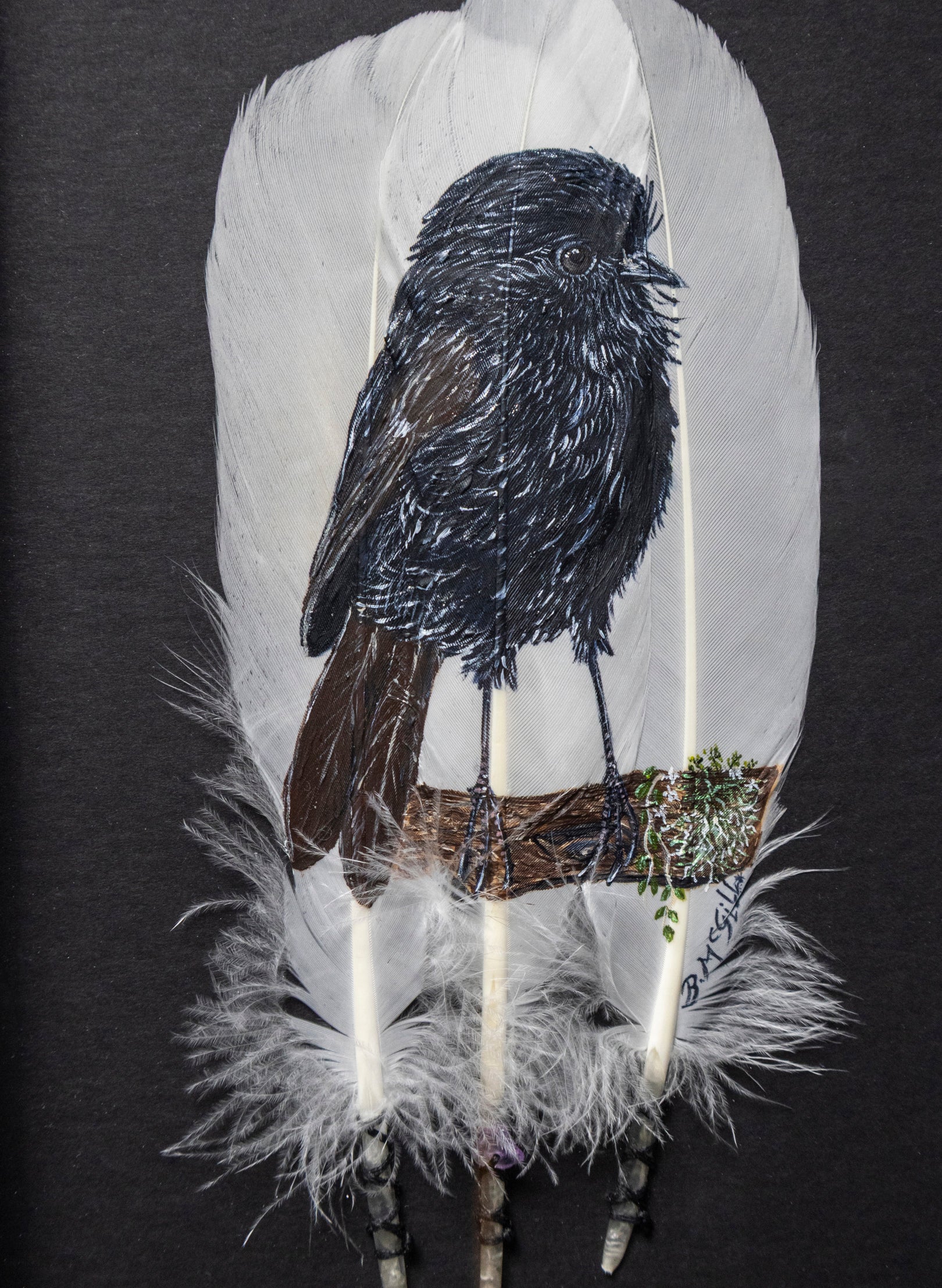 Black Robin - Kārure - Framed