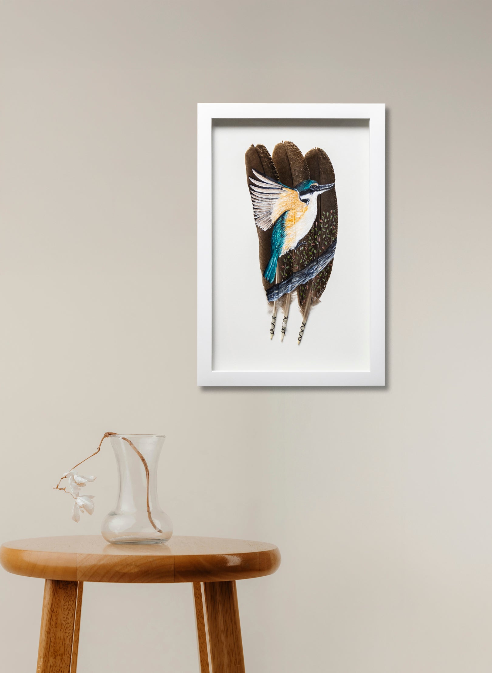Kingfisher - Kōtare - Framed