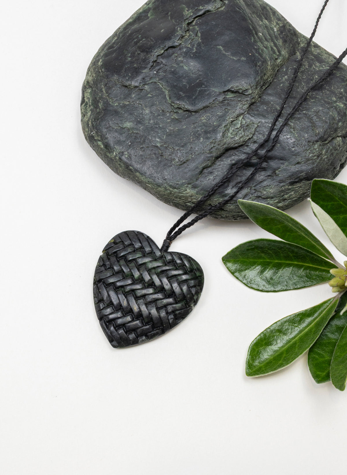Pounamu Woven Heart Pendant