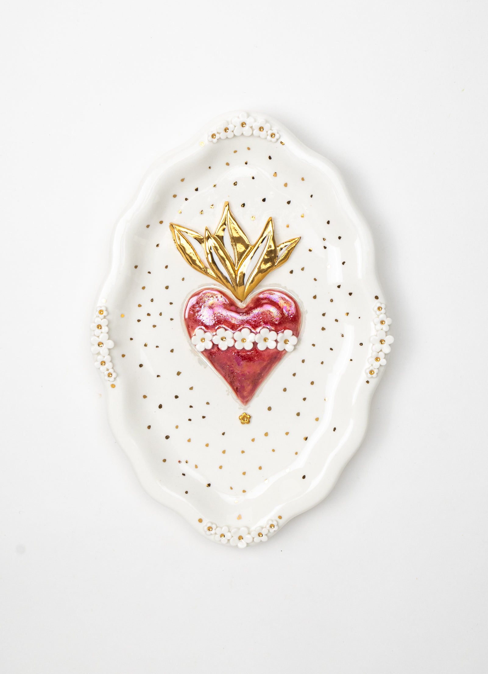 Large Oval Wall Plate with Sacred Heart