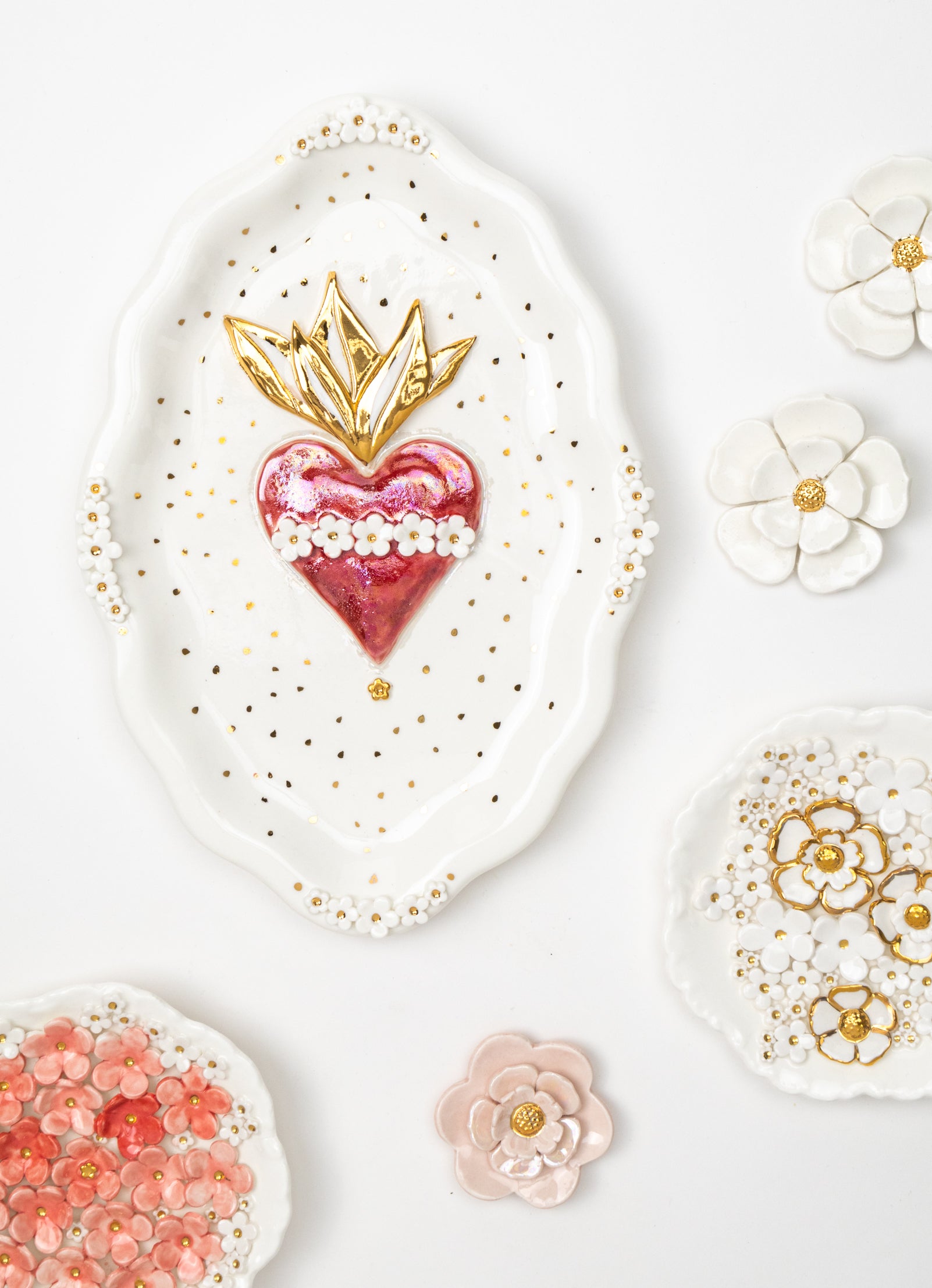 Large Oval Wall Plate with Sacred Heart