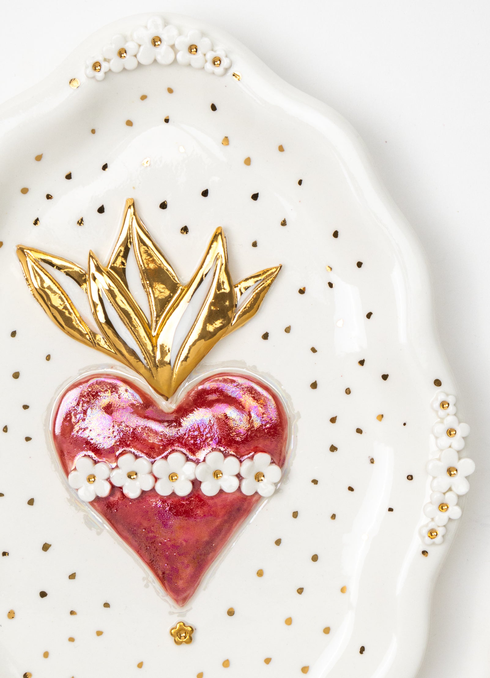 Large Oval Wall Plate with Sacred Heart