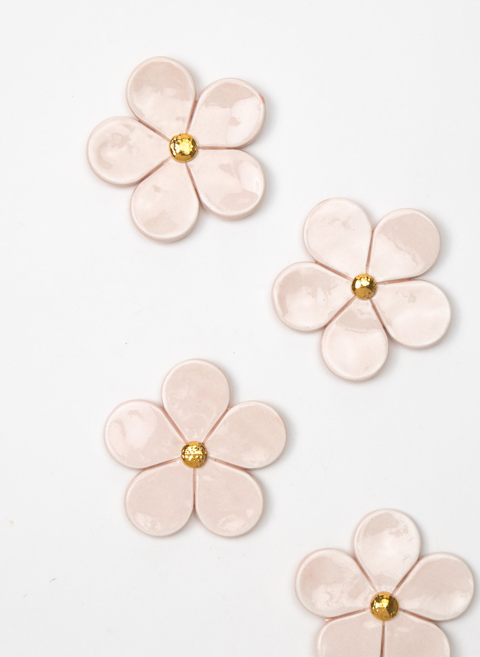 Pink Flower Power Wall Flower with Golden Pistil