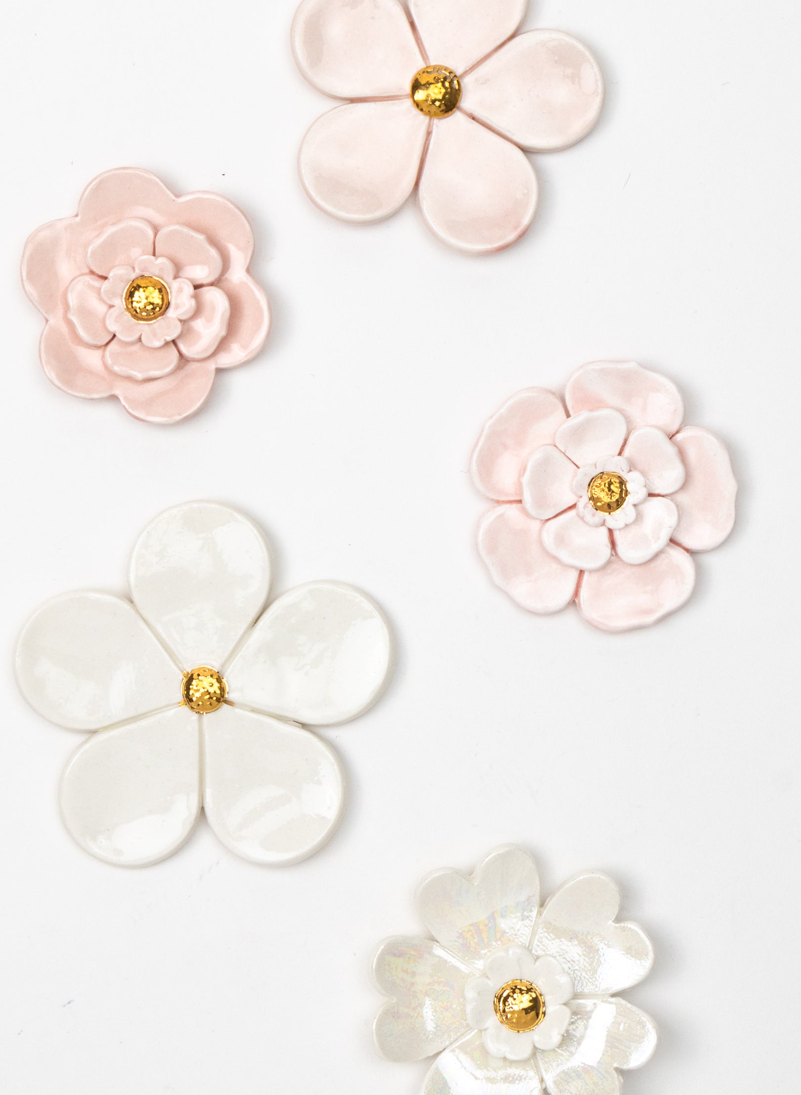 Pink Flower Power Wall Flower with Golden Pistil