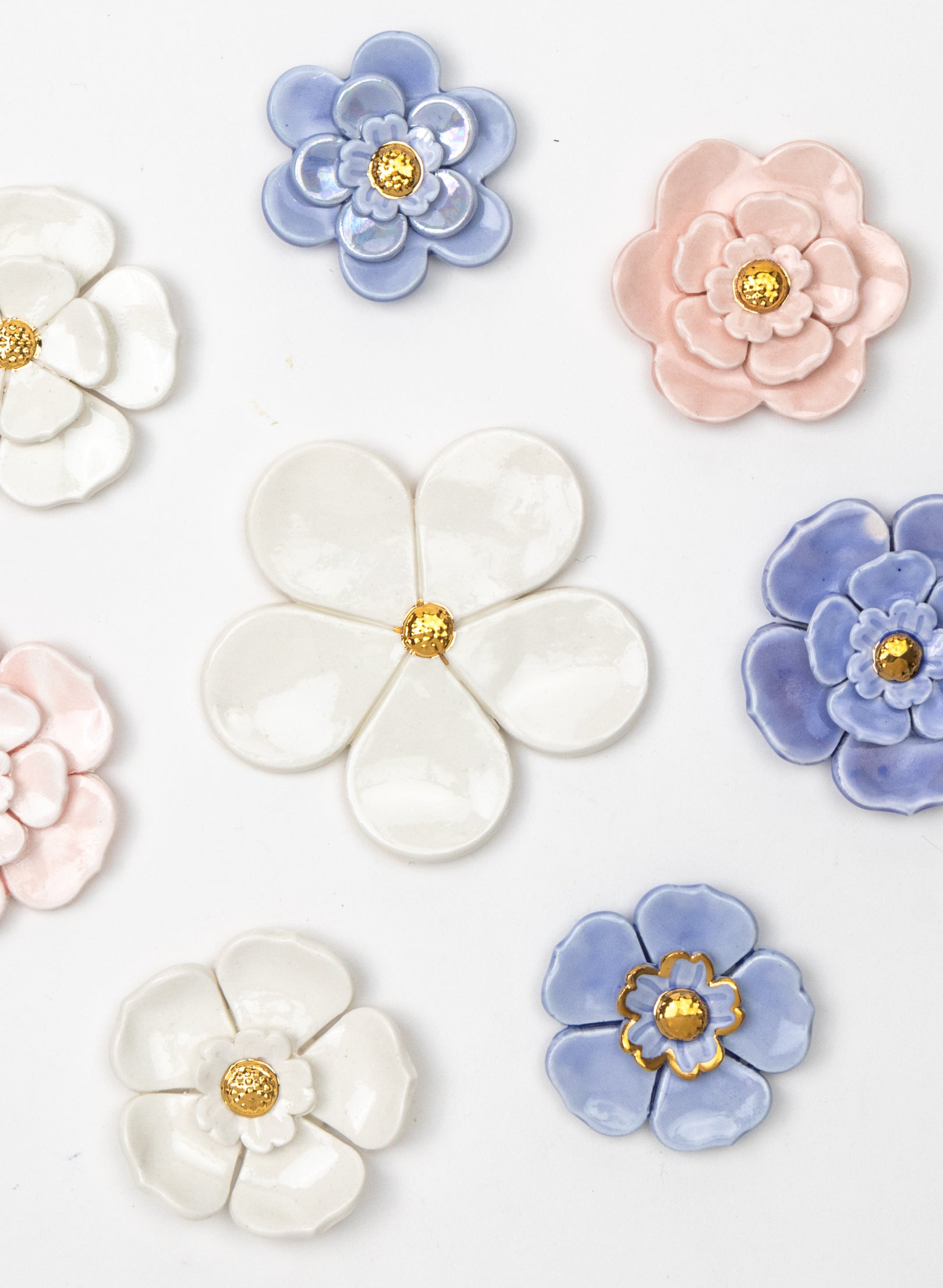 Pink Flower Power Wall Flower with Golden Pistil