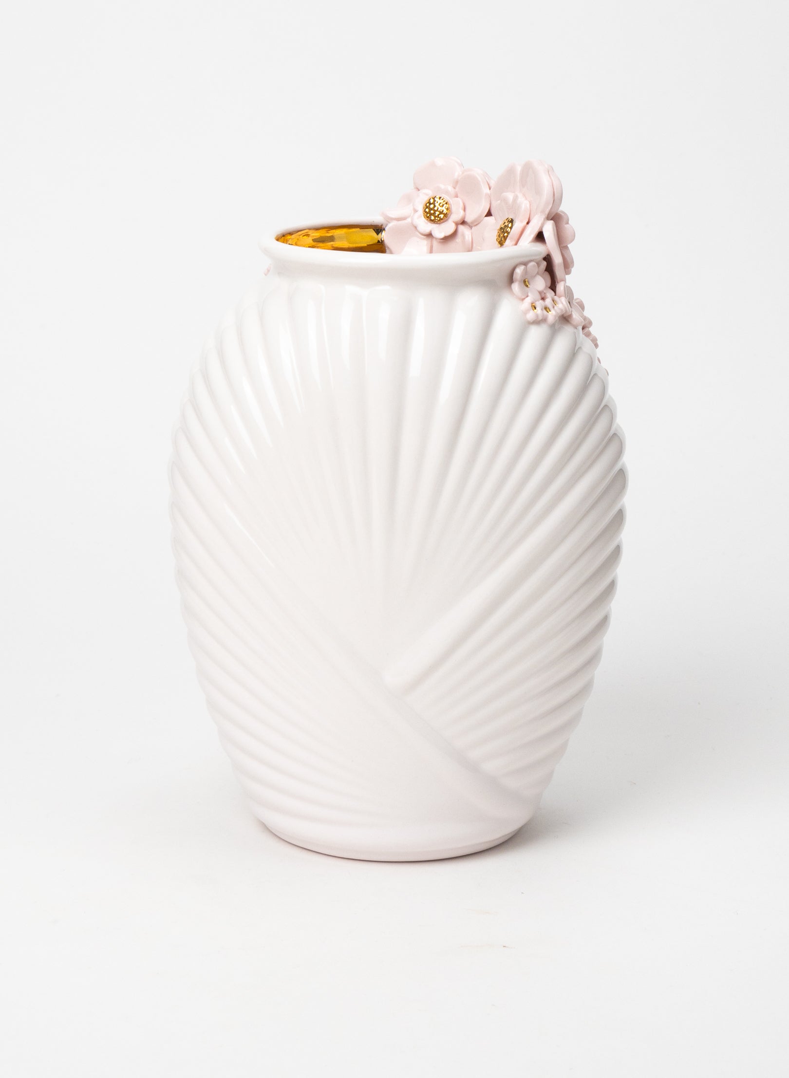 XL Deco Vase with White and Gold Flowers