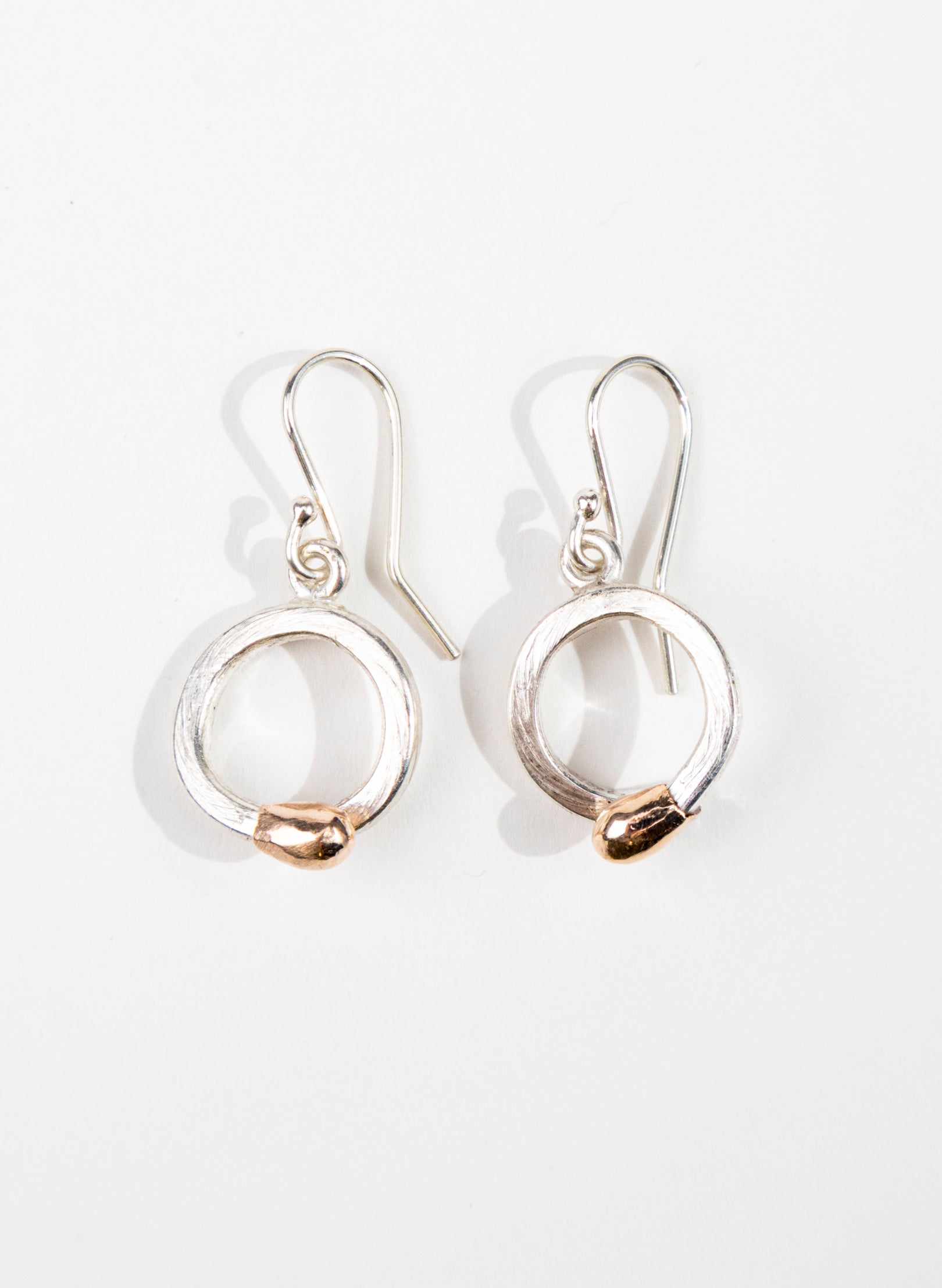 Curled Live Match Earrings - Sterling Silver & Rose Gold