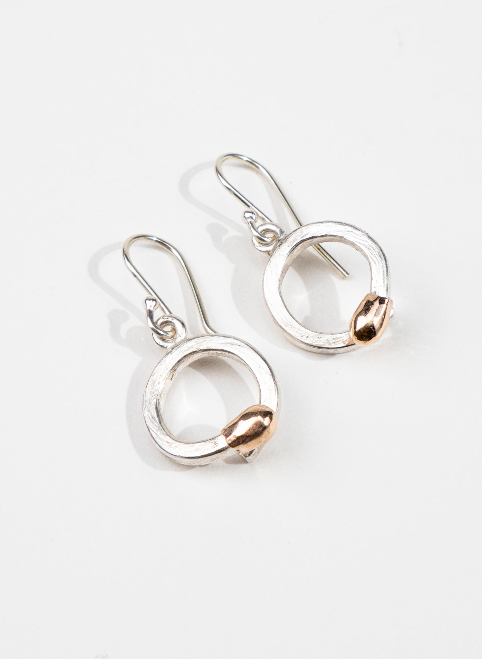 Curled Live Match Earrings - Sterling Silver & Rose Gold