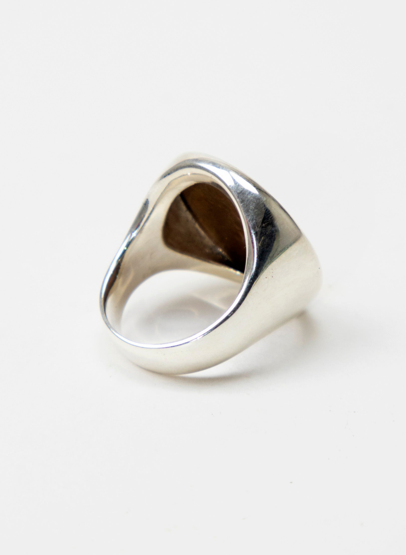 Round Tūī Penny Signet Ring - Sterling Silver & Bronze