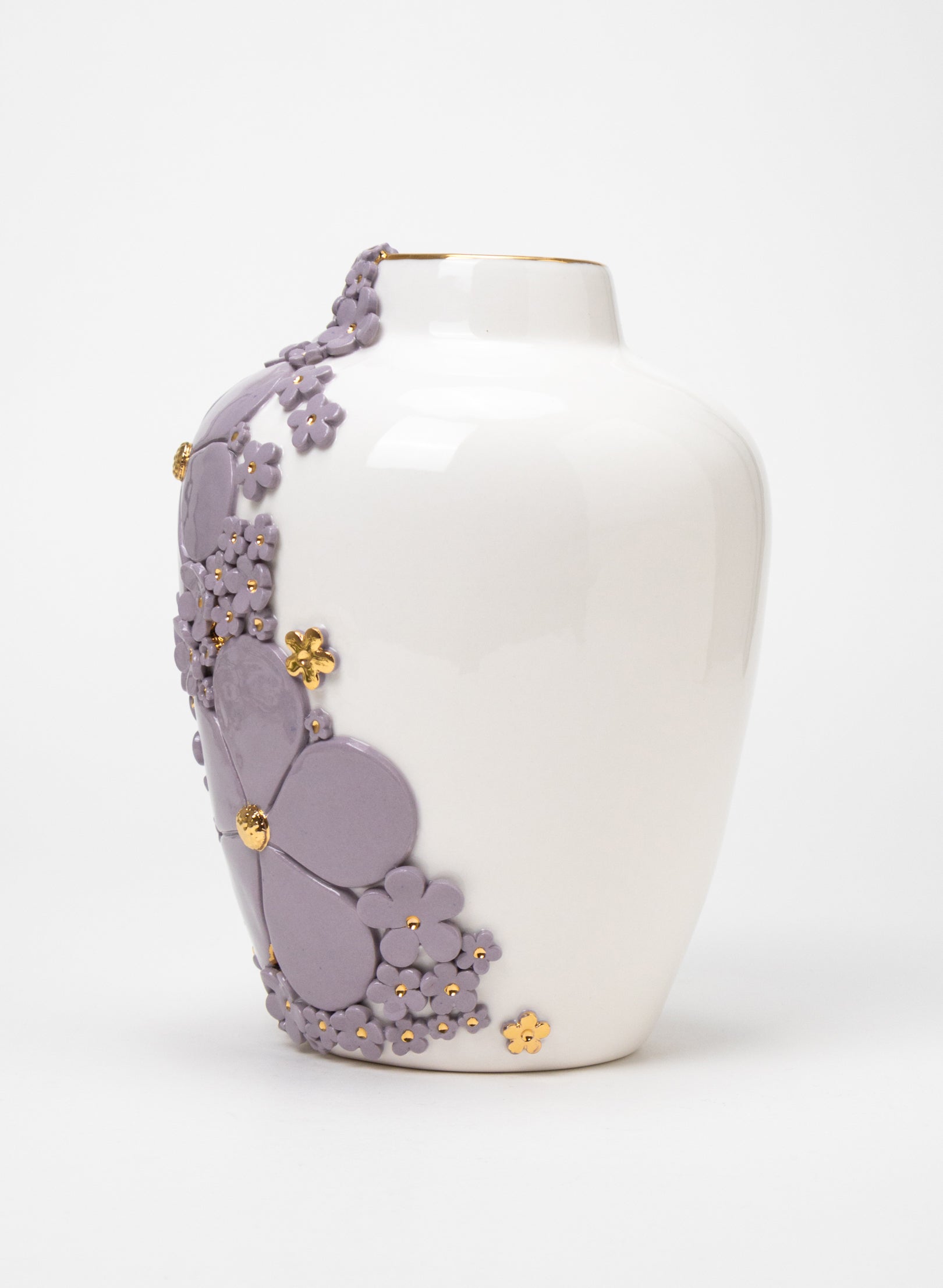 XL Ginger Jar - Purple Gold Flowers