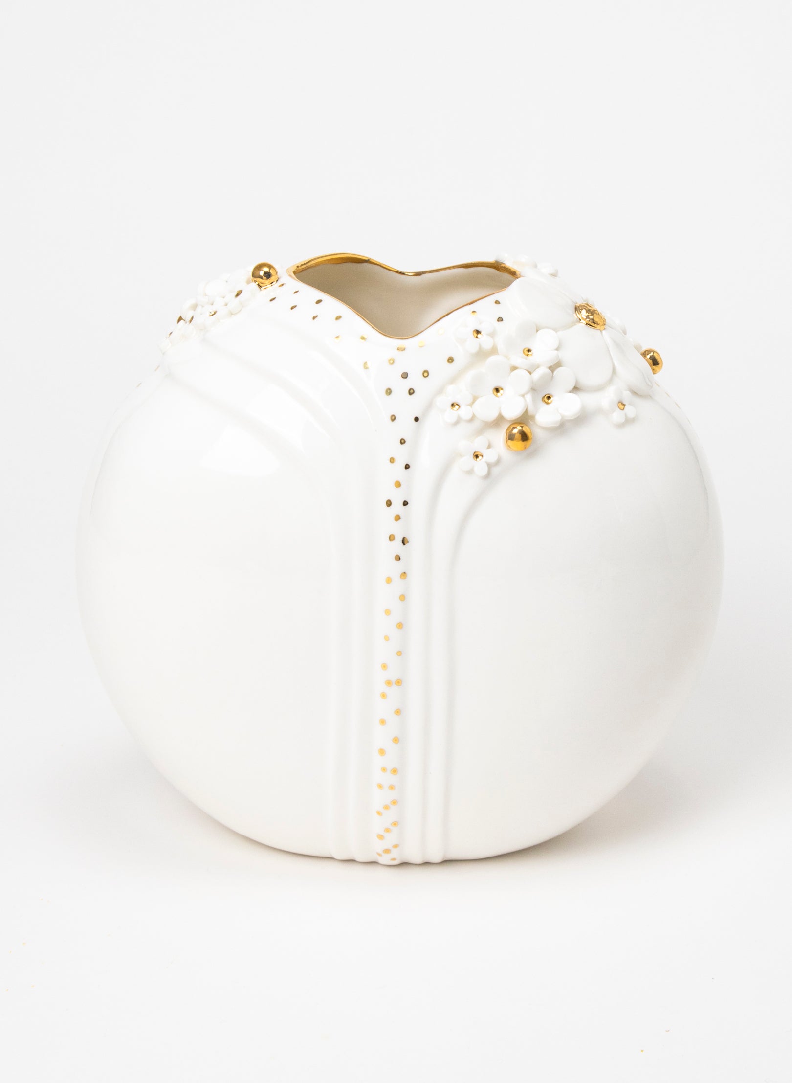 XL Deco Vase - White and Gold Flowers