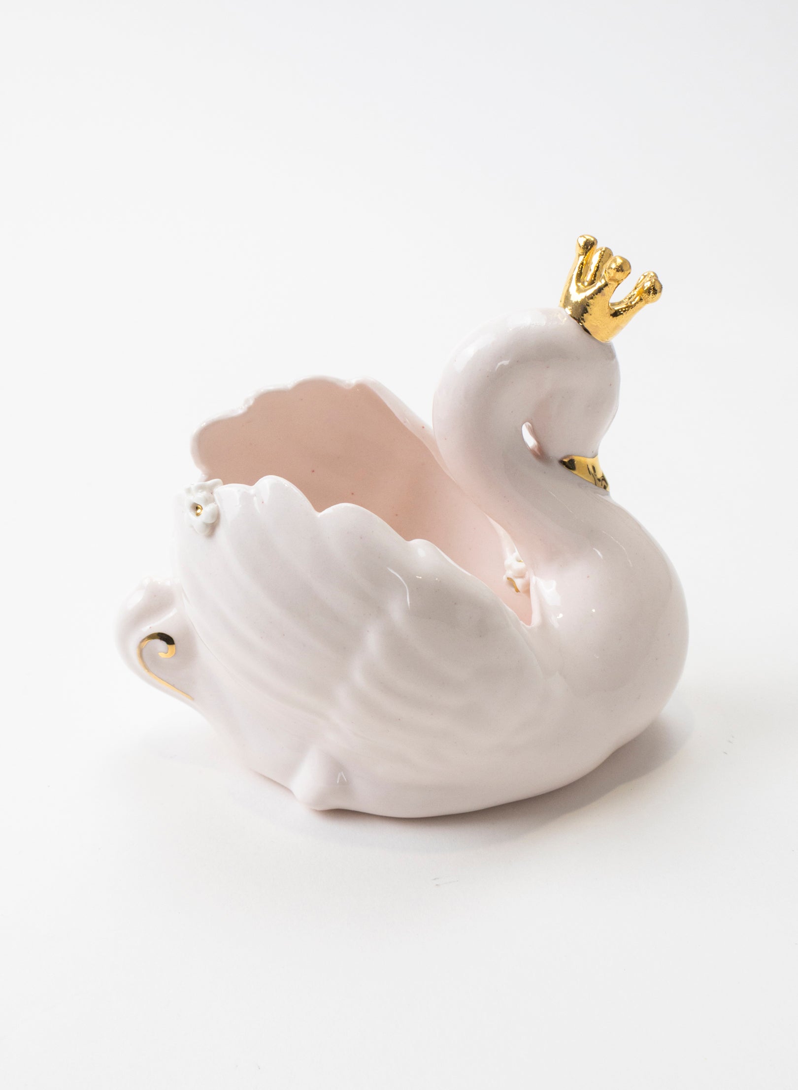 Pink Swan with Golden Crown