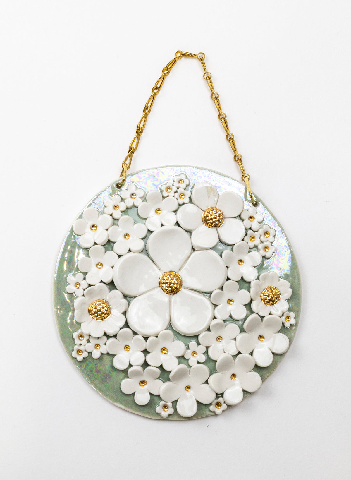 Floral Wall Plate on Chain