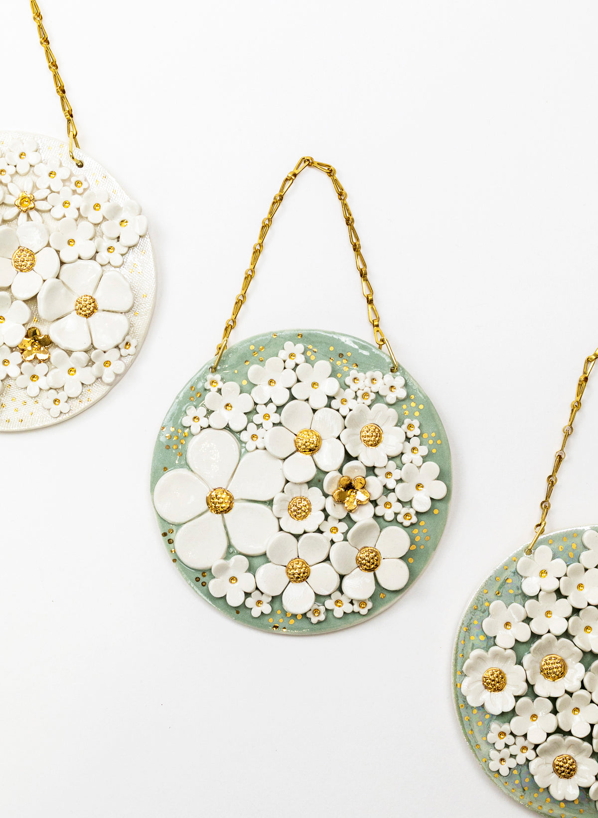 Floral Wall Plate on Chain