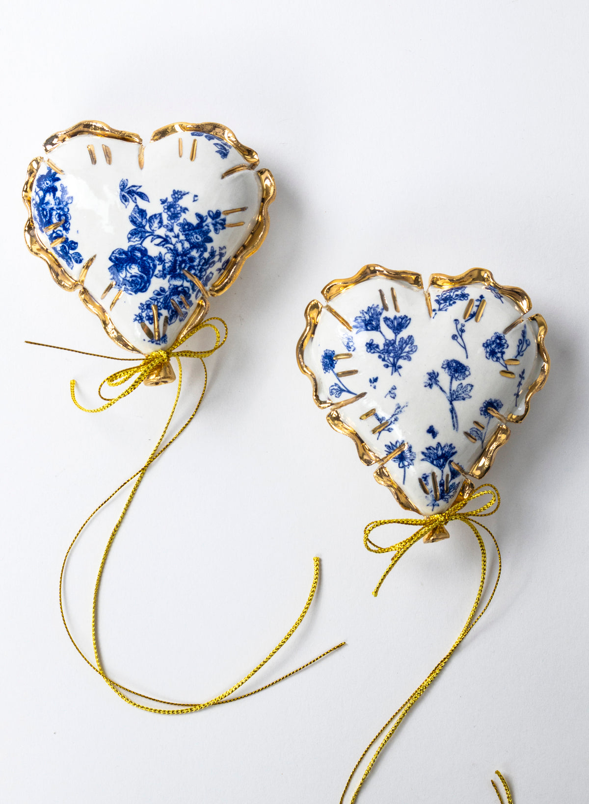 Blue and Gold Mini Ceramic Balloon