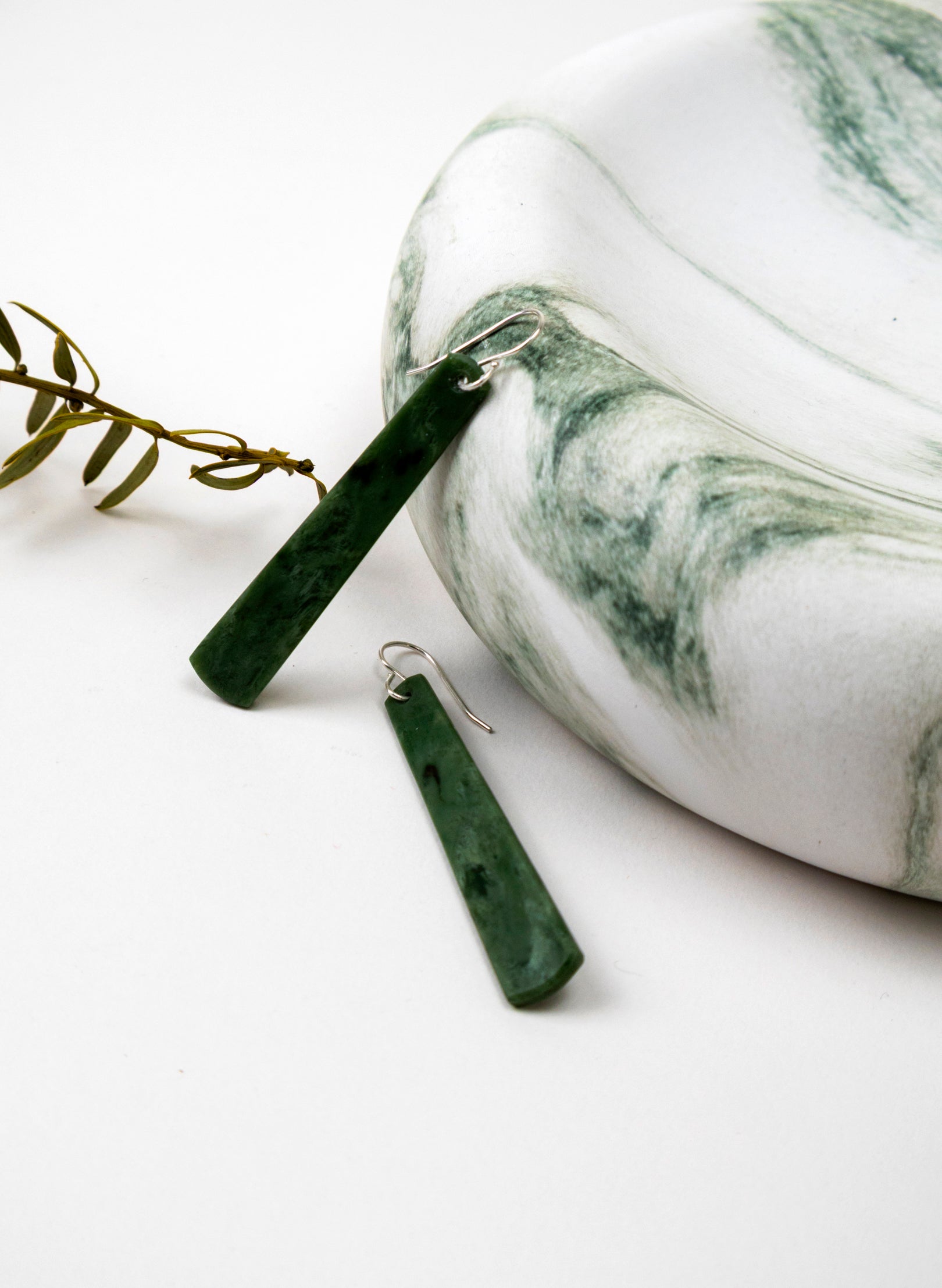 Raukaraka Pounamu Drop Earrings