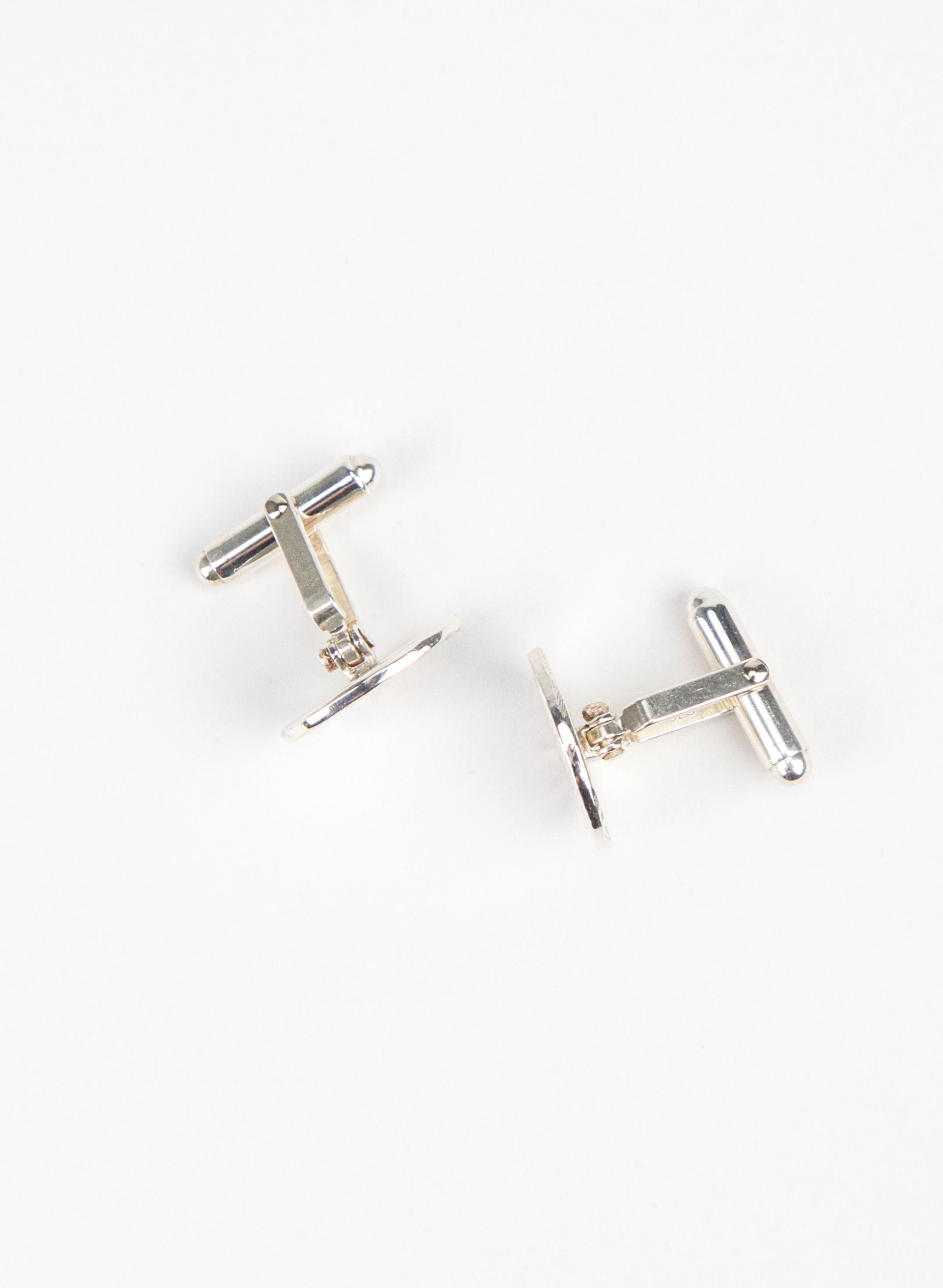 Silver Oval Texture Cufflinks
