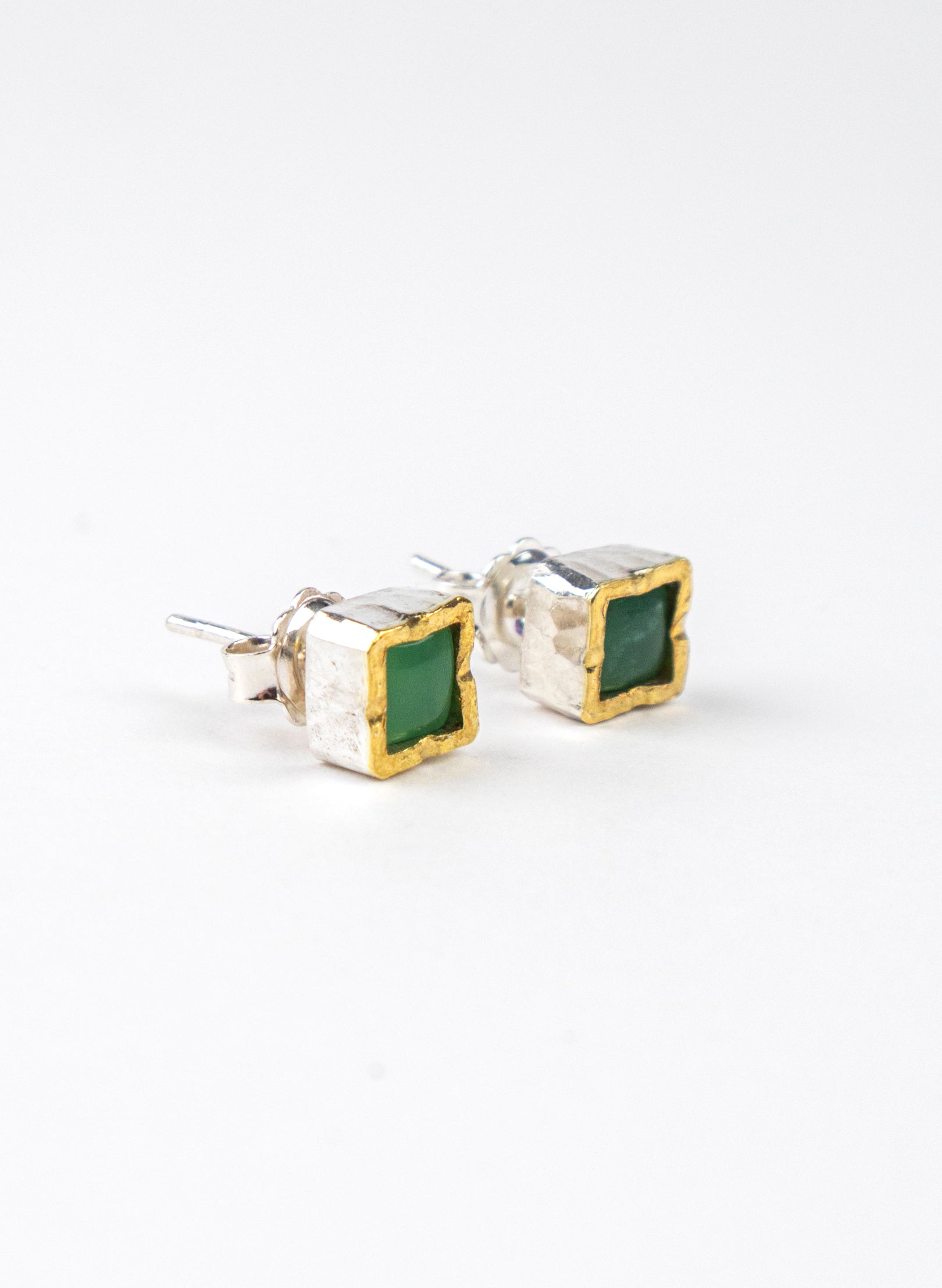 Square Chrysoprase Earrings