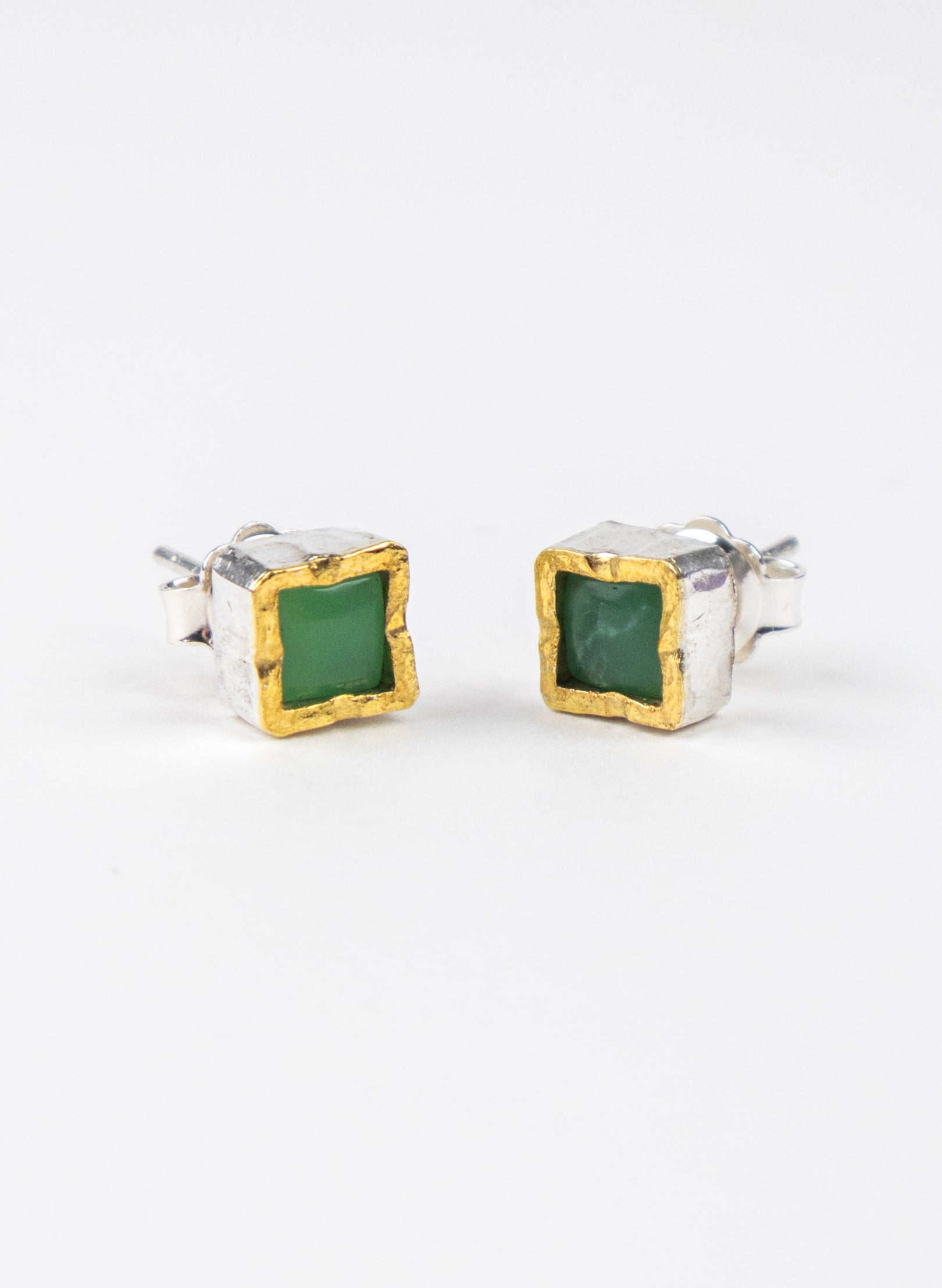 Square Chrysoprase Earrings