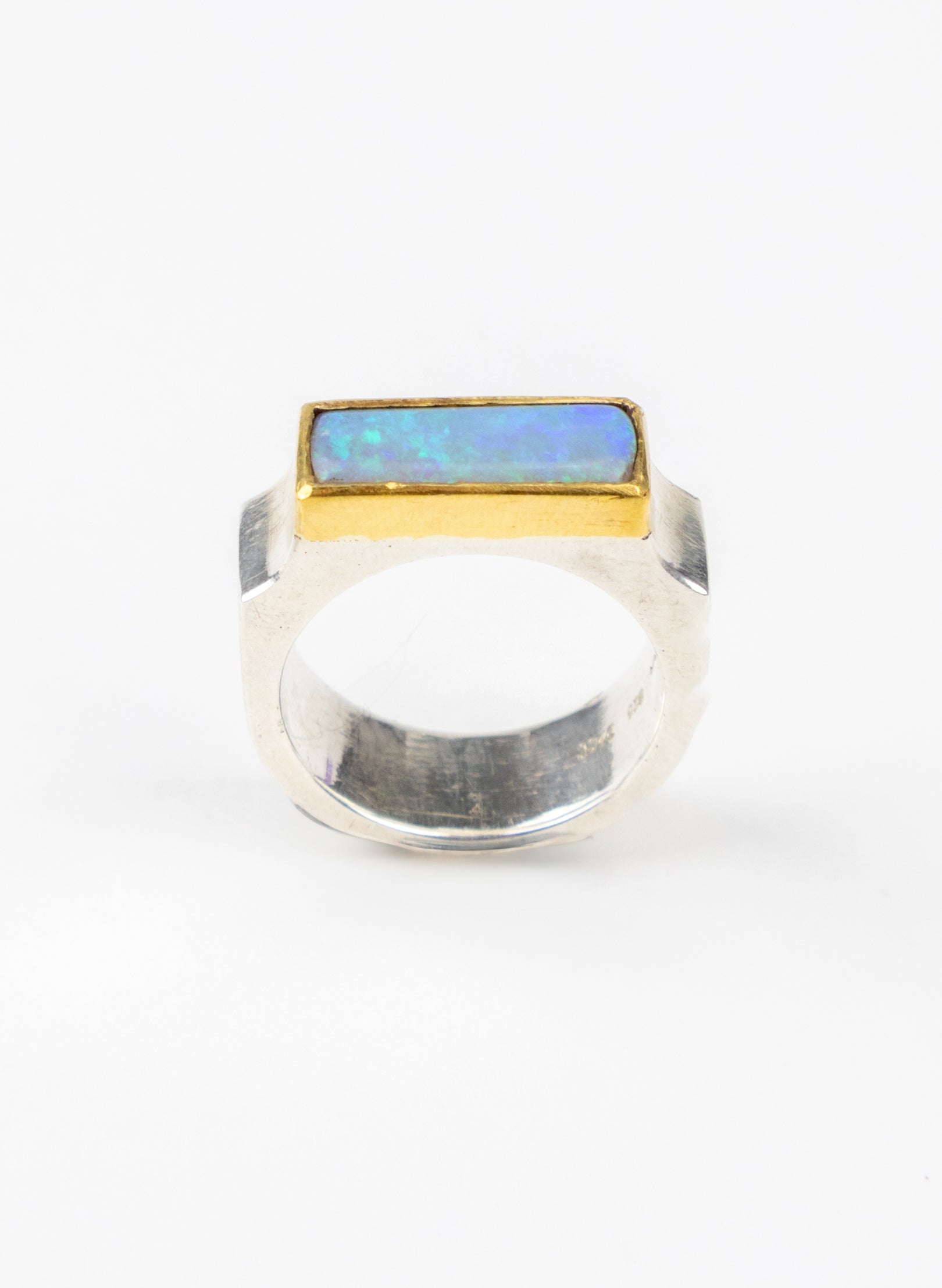 Rectangular Australian Opal Ring