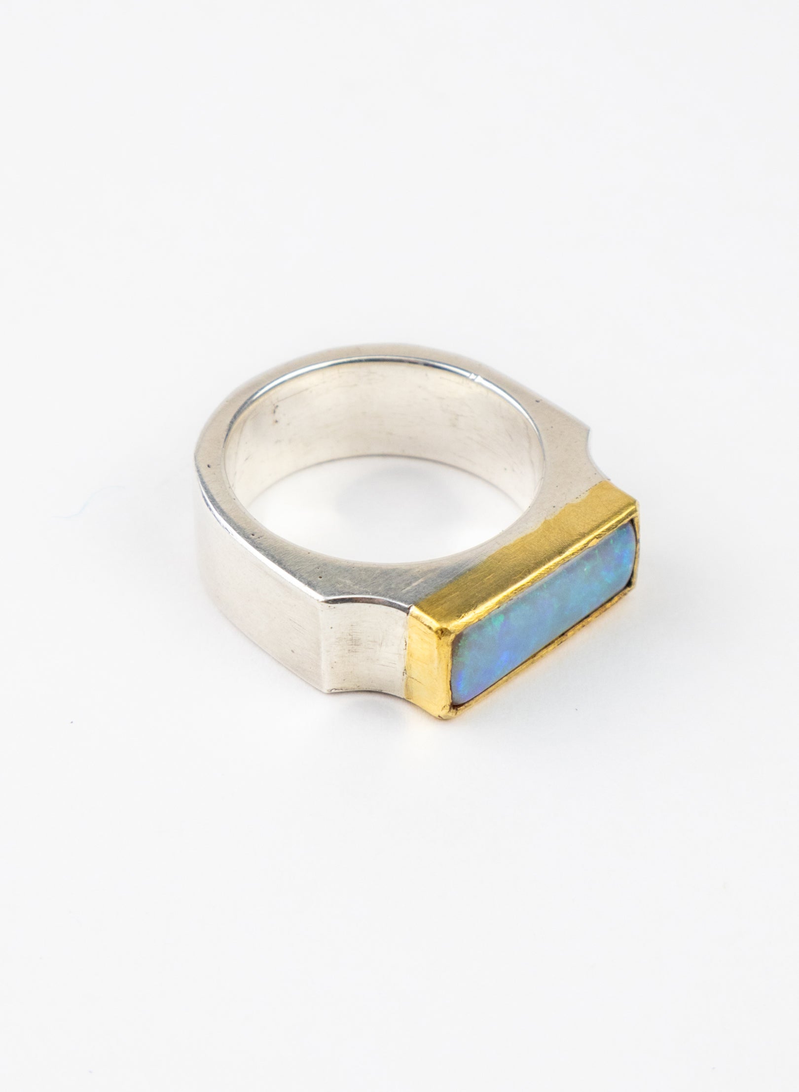 Rectangular Australian Opal Ring