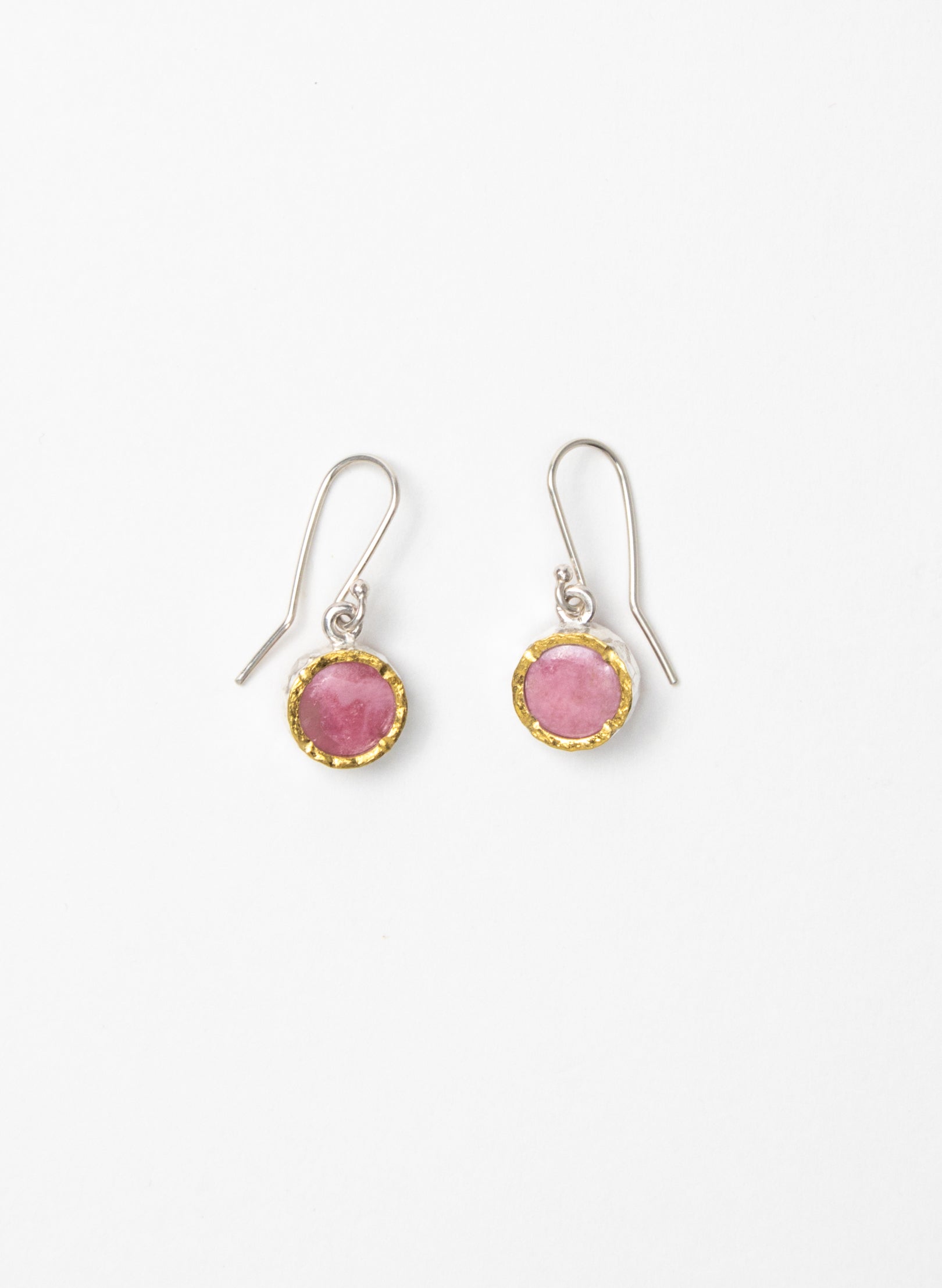 Round Rhodinite Earrings