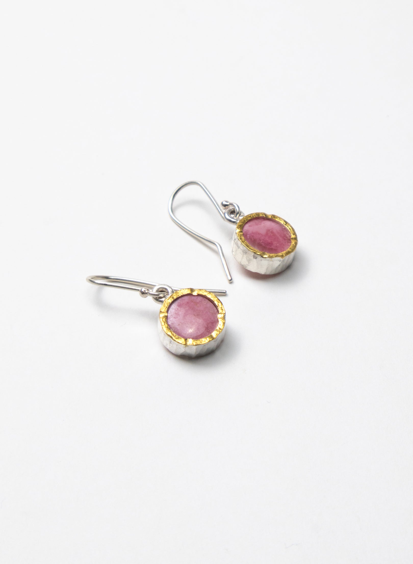 Round Rhodinite Earrings