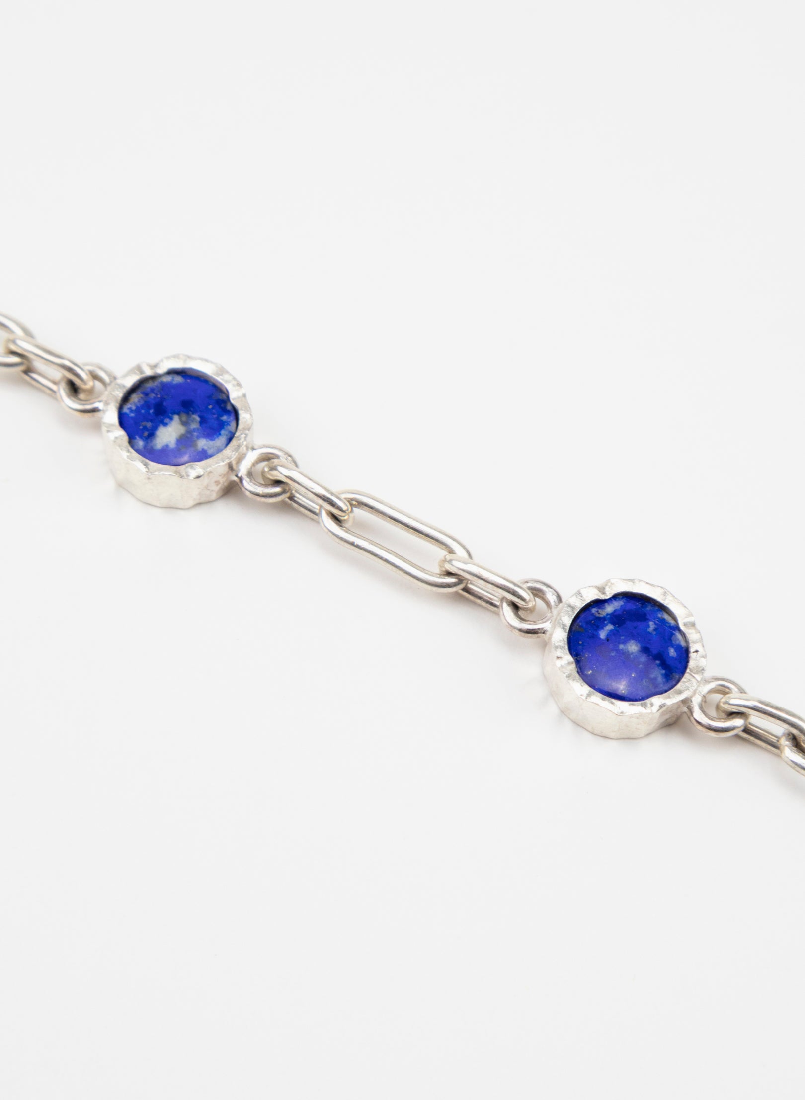 5 Stone Lapis Lazuli Bracelet - Sterling Silver