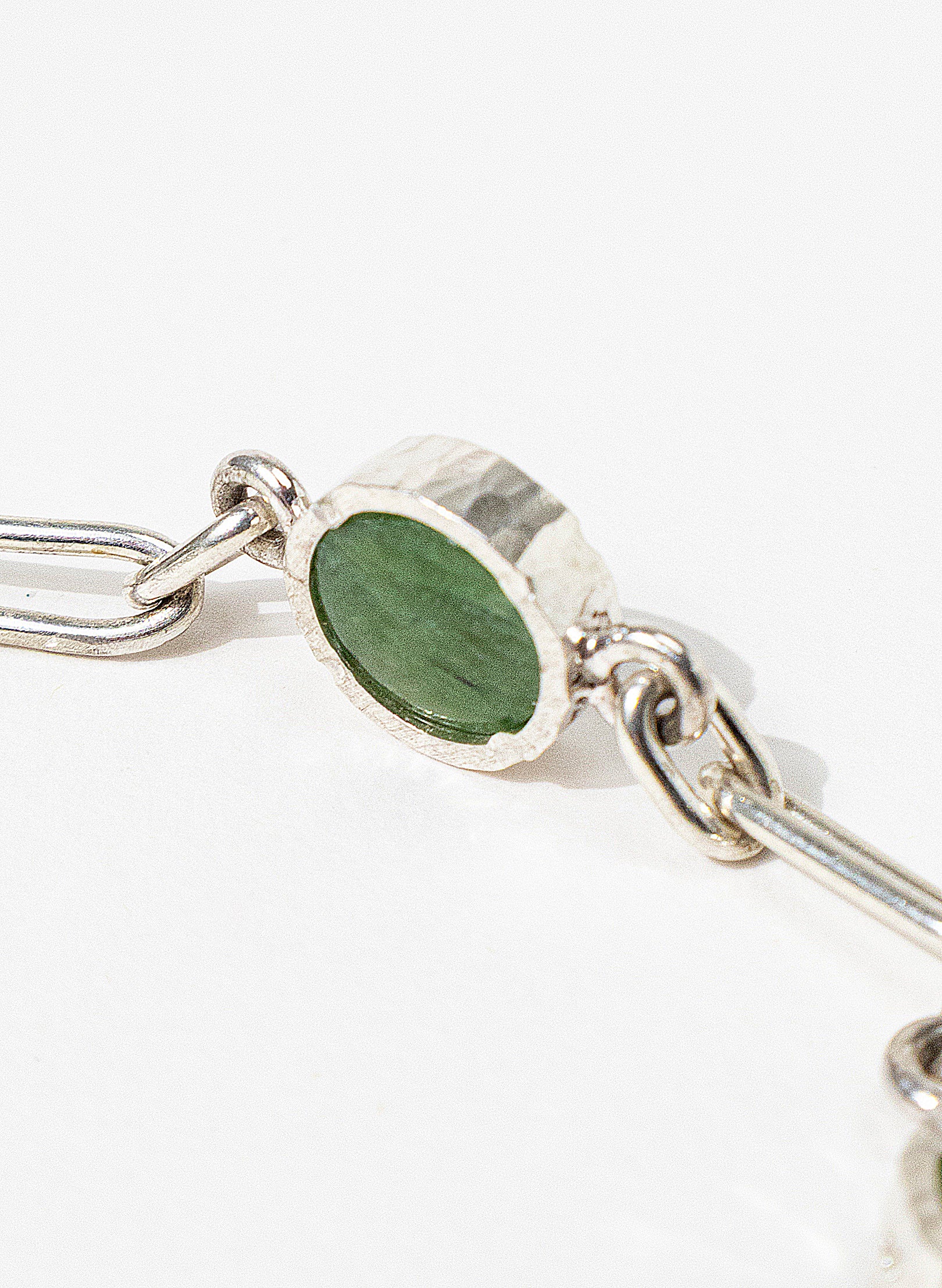 5 Stone Pounamu Bracelet - Sterling Silver