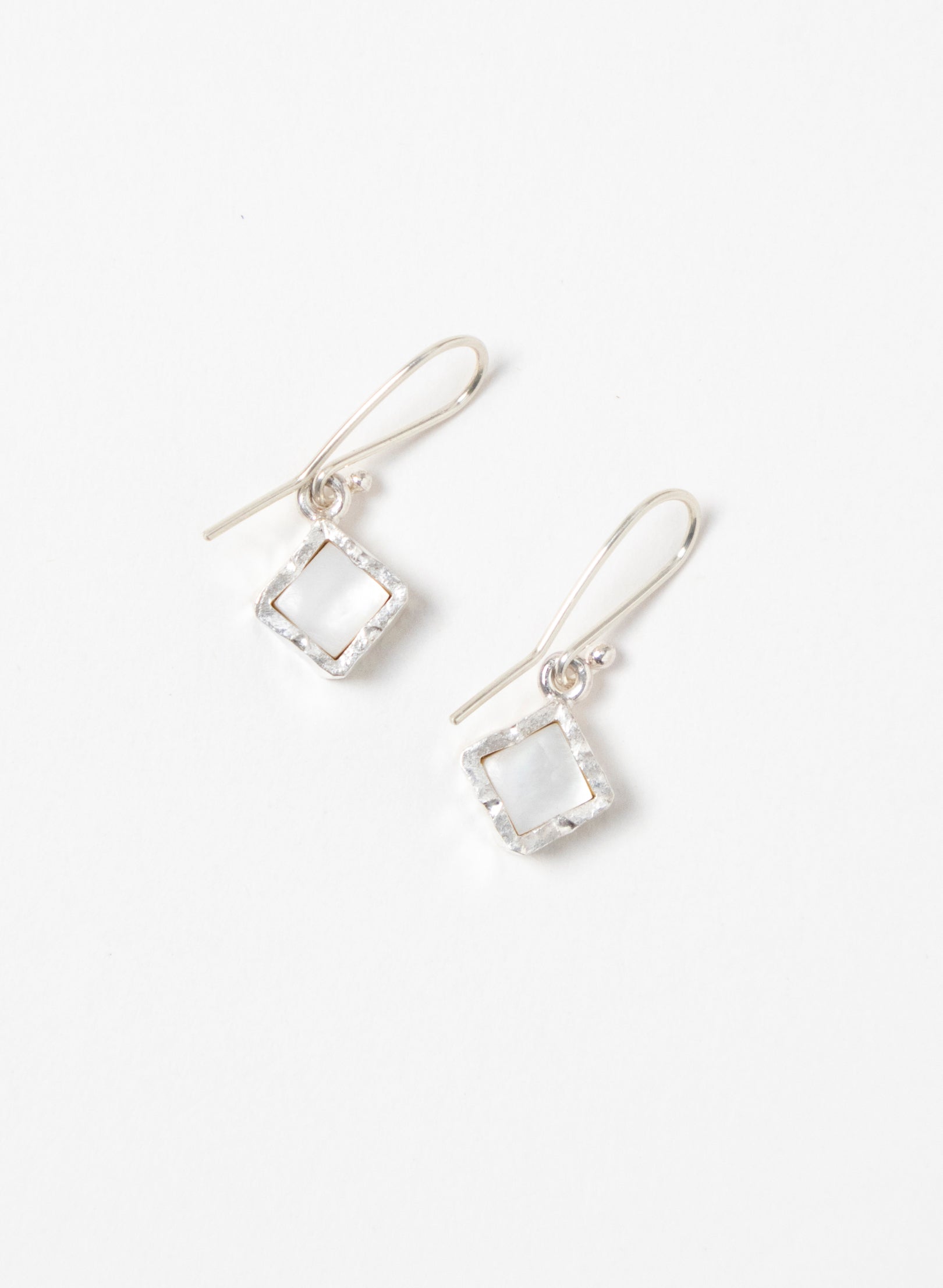 Gold Square Mother of Pearl Earrings
