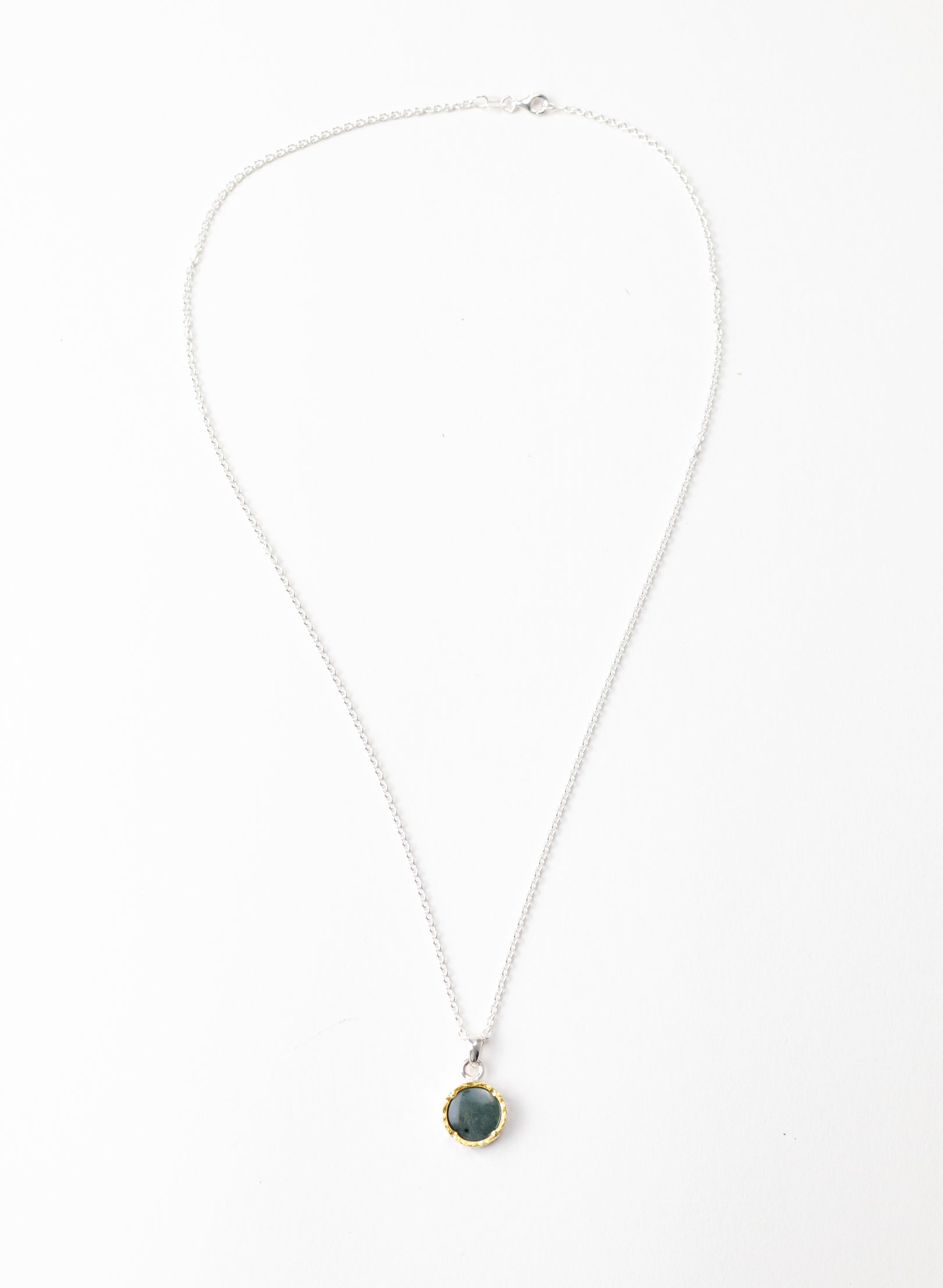 Round Pounamu Pendant with 22ct Gold