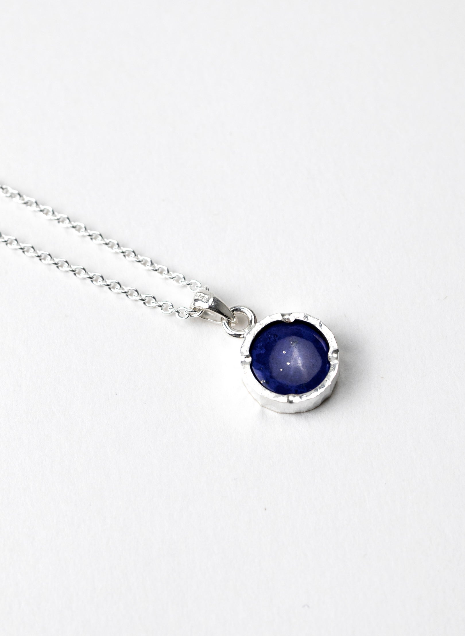 Round Lapis Pendant with 22ct Gold