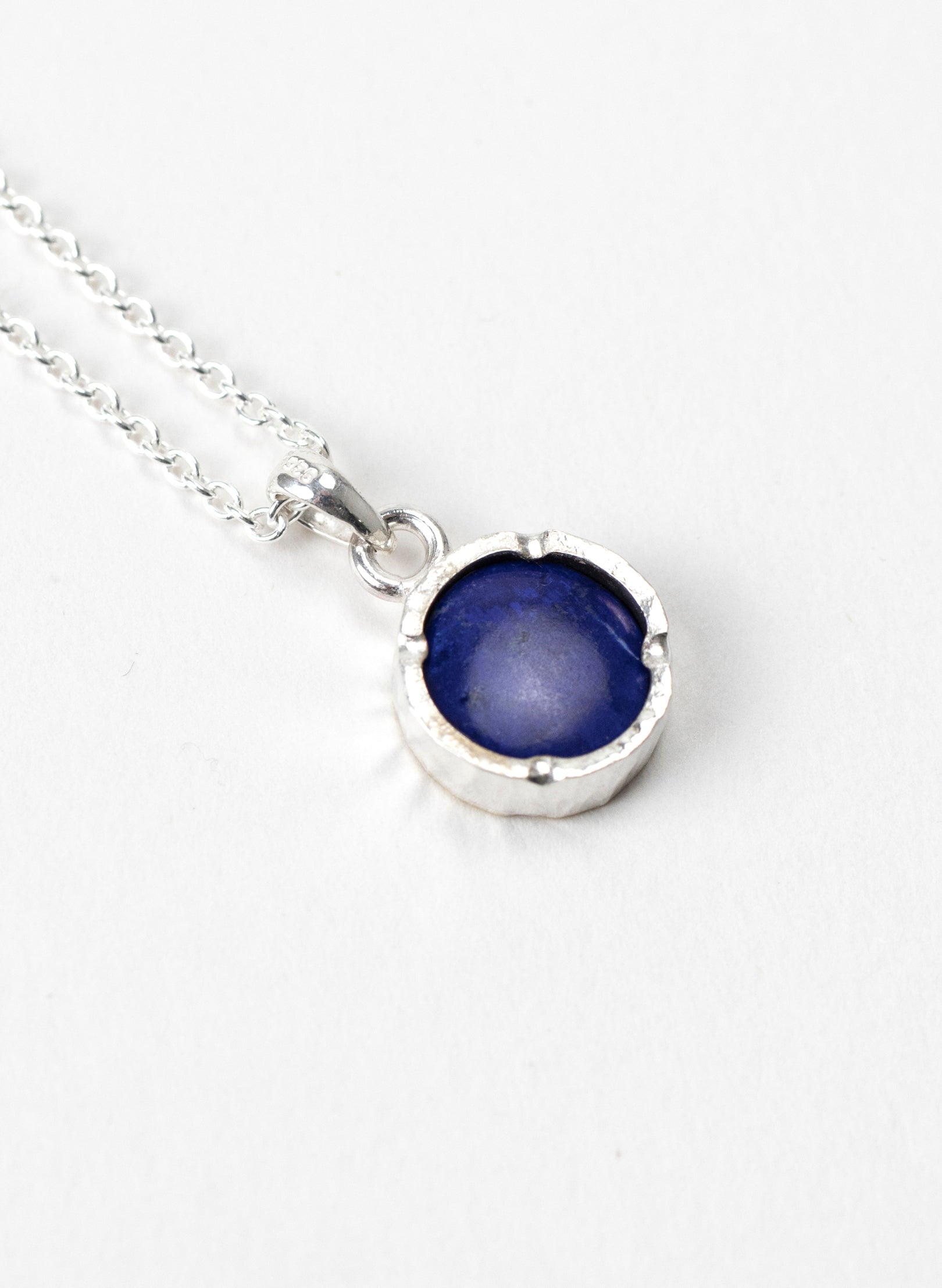 Round Lapis Pendant with 22ct Gold