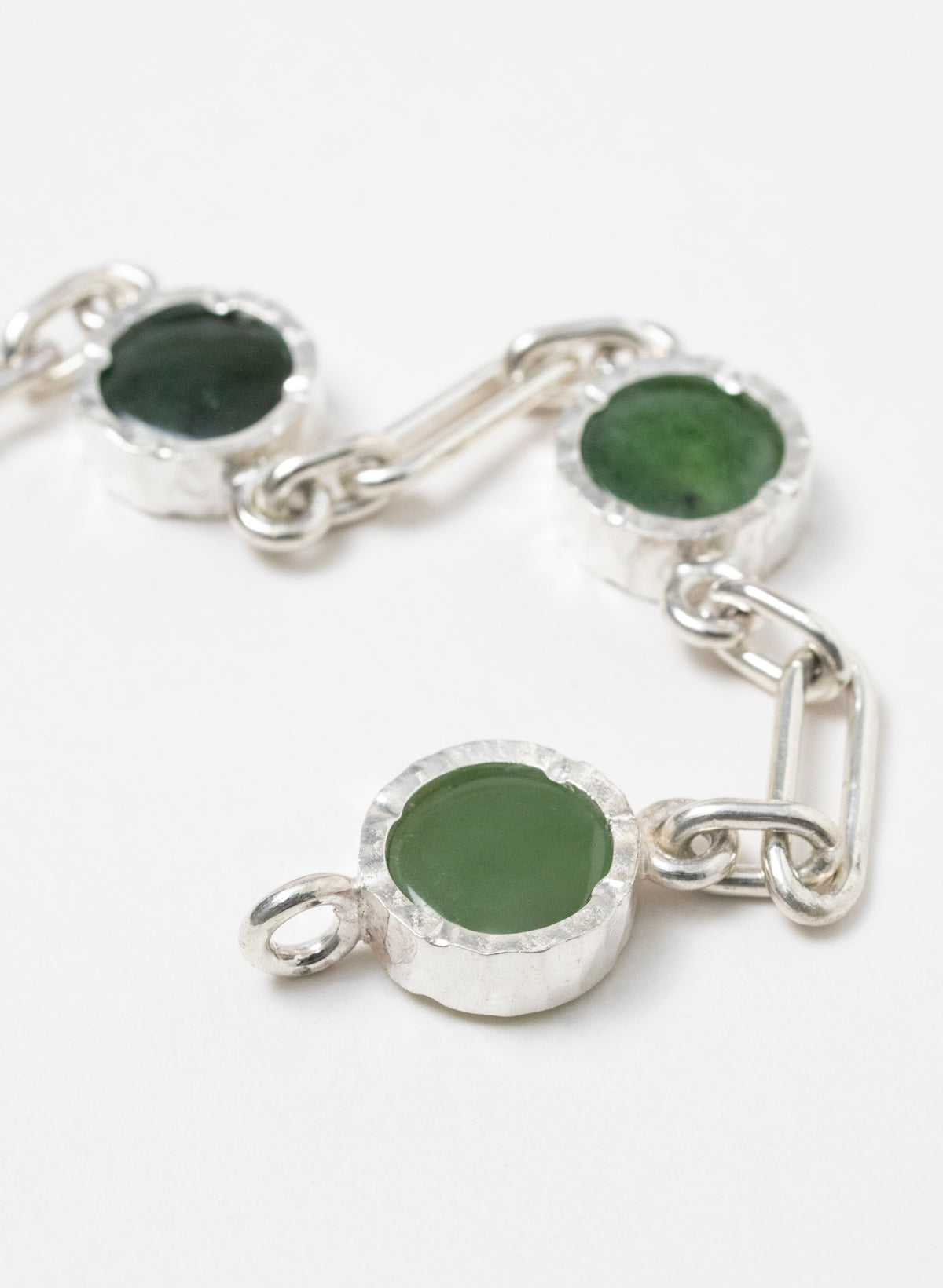 5 Stone Pounamu Bracelet - Sterling Silver