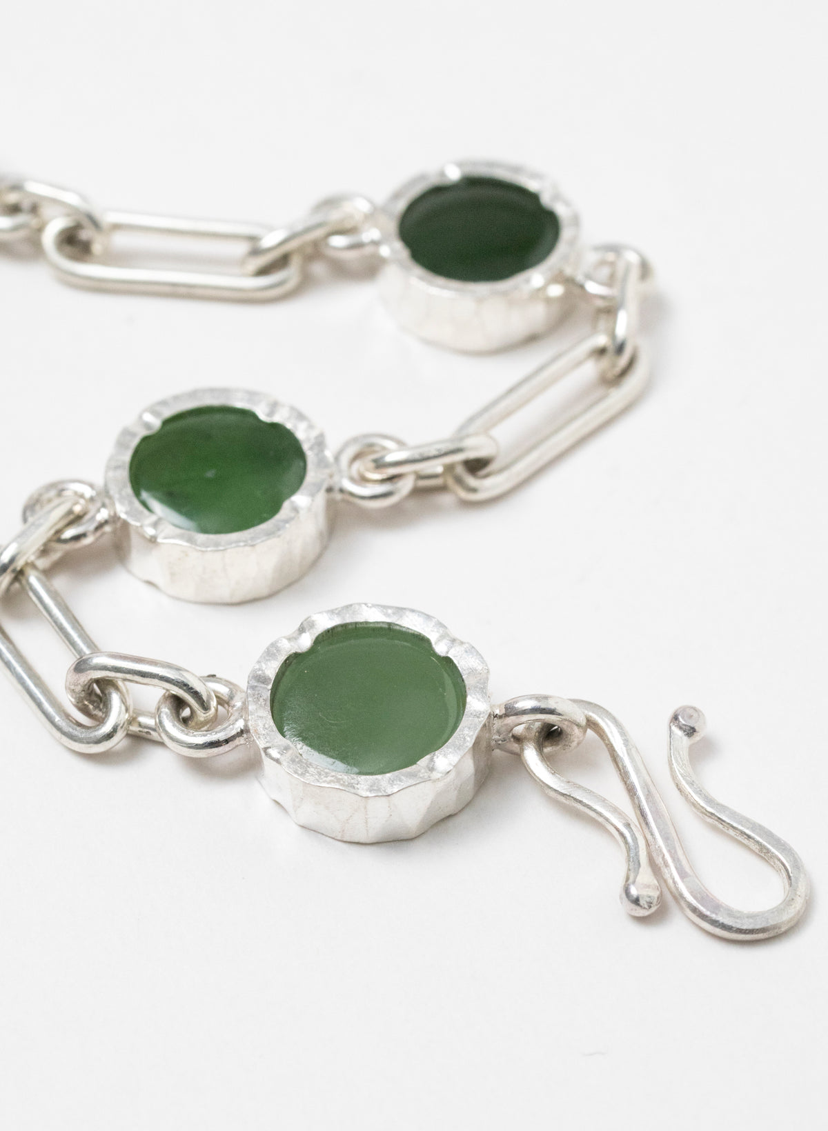 5 Stone Pounamu Bracelet - Sterling Silver