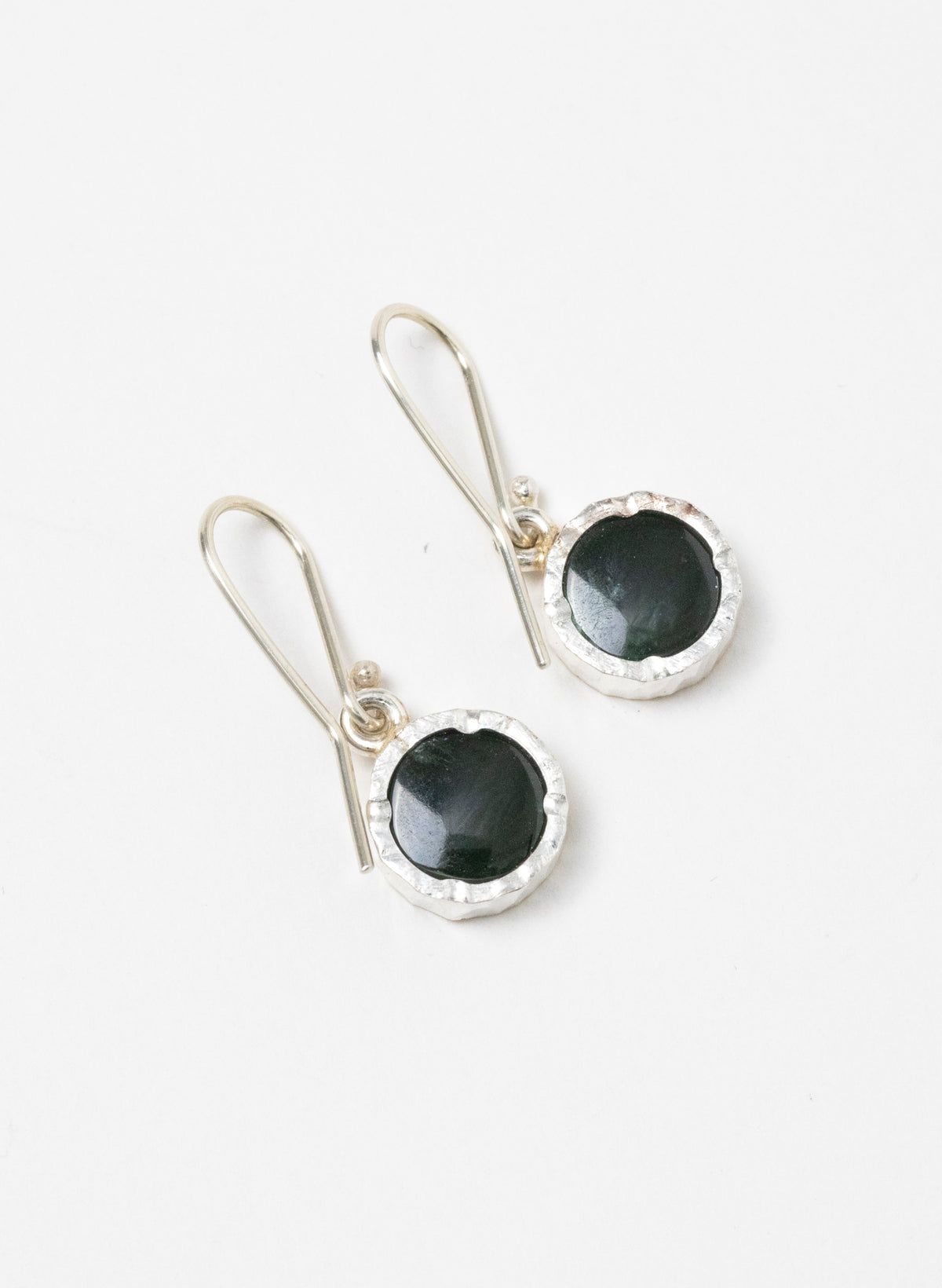 Round Pounamu Earrings with 22ct Gold