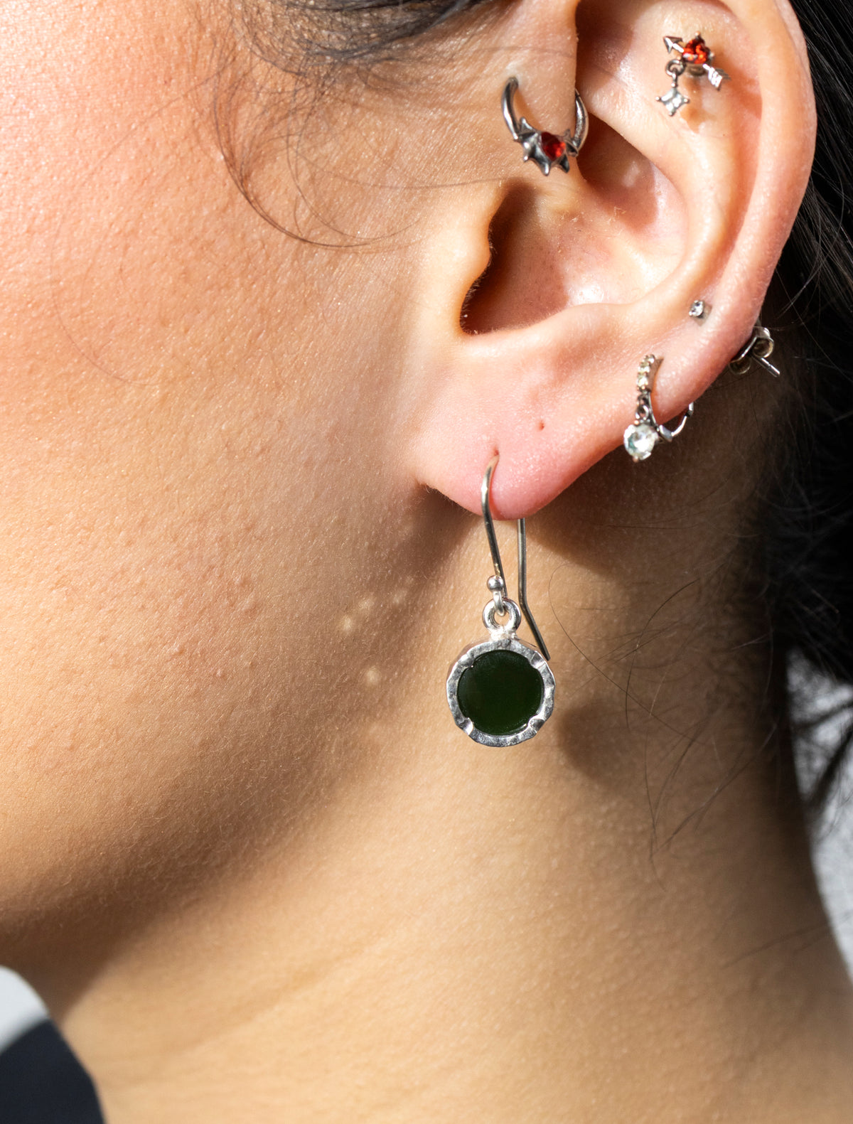 Round Pounamu Earrings