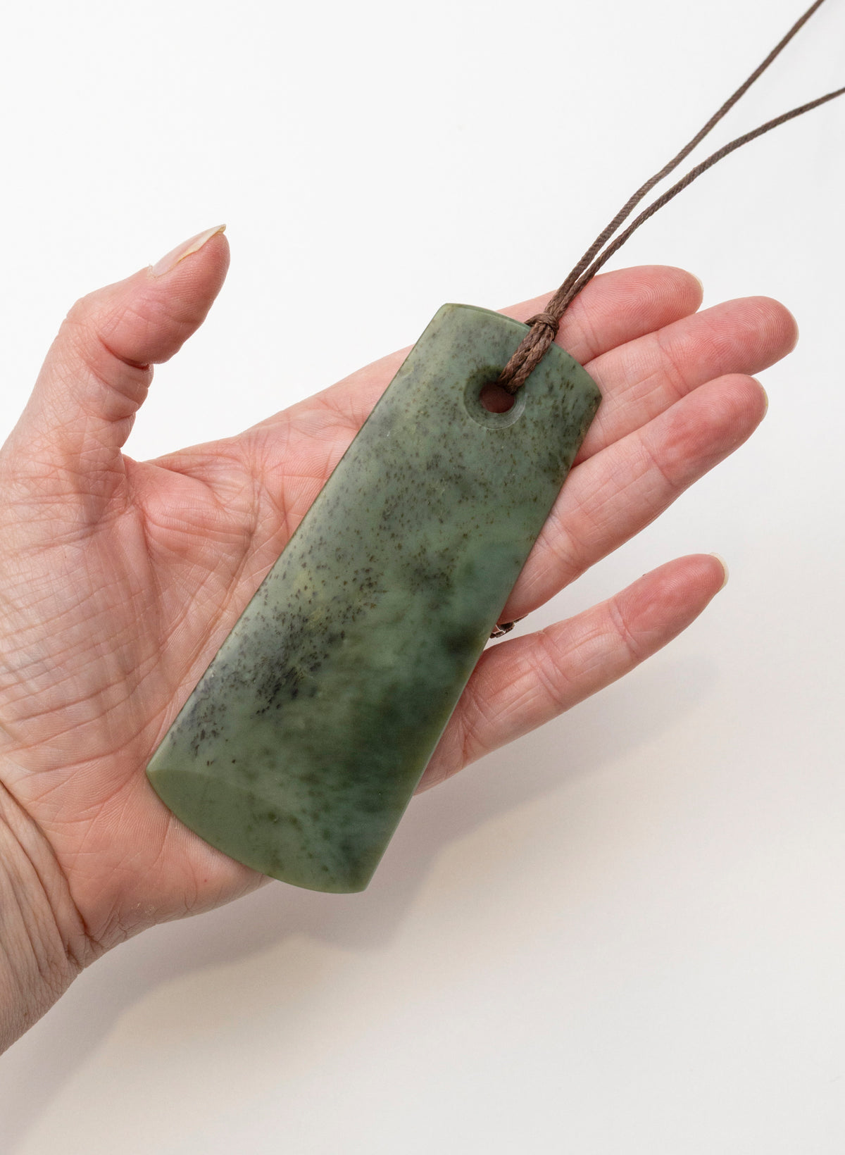Kōkopu Pounamu Big Hole Toki Pendant