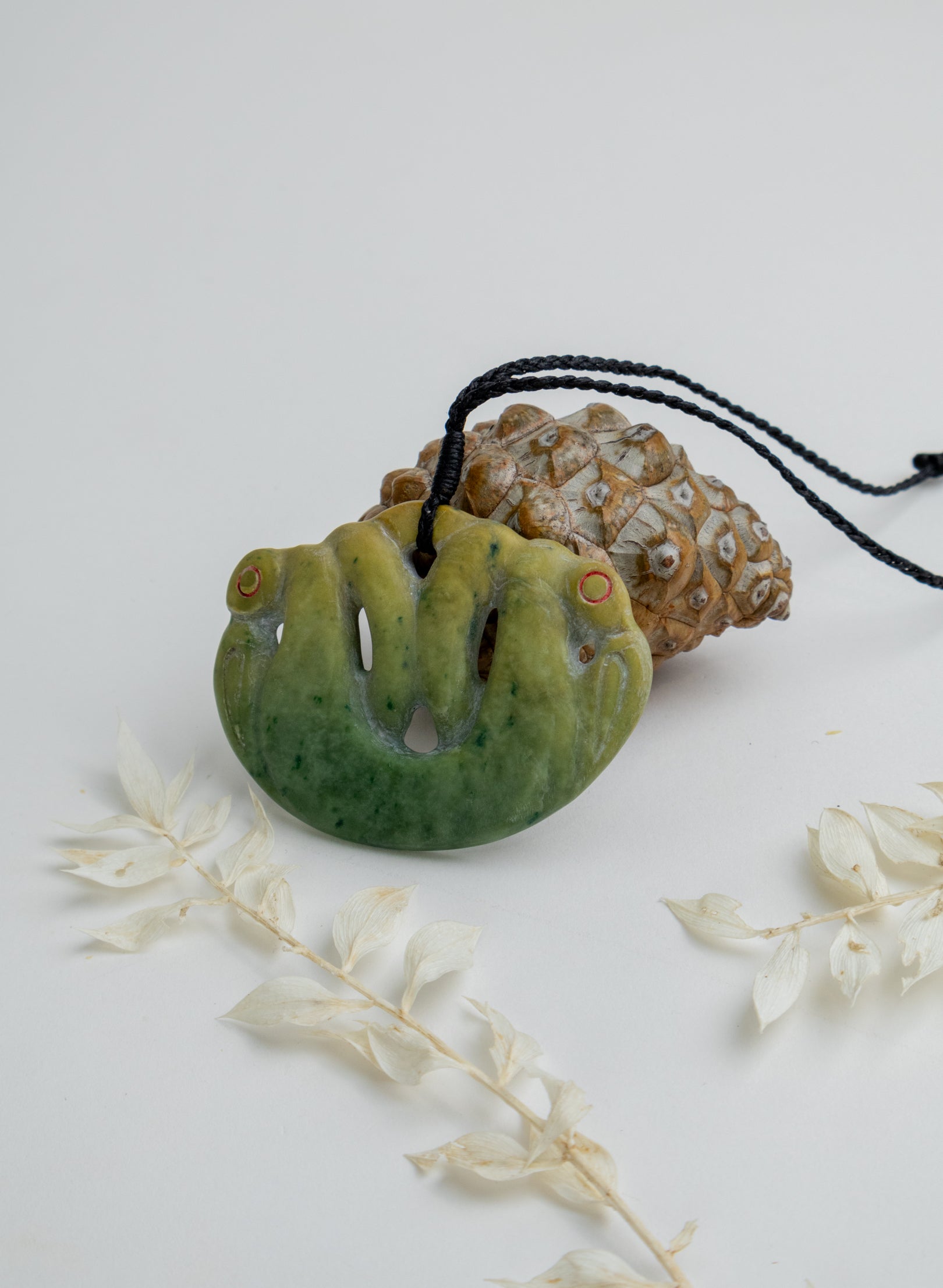 Carved Pounamu Pekapeka Pendant