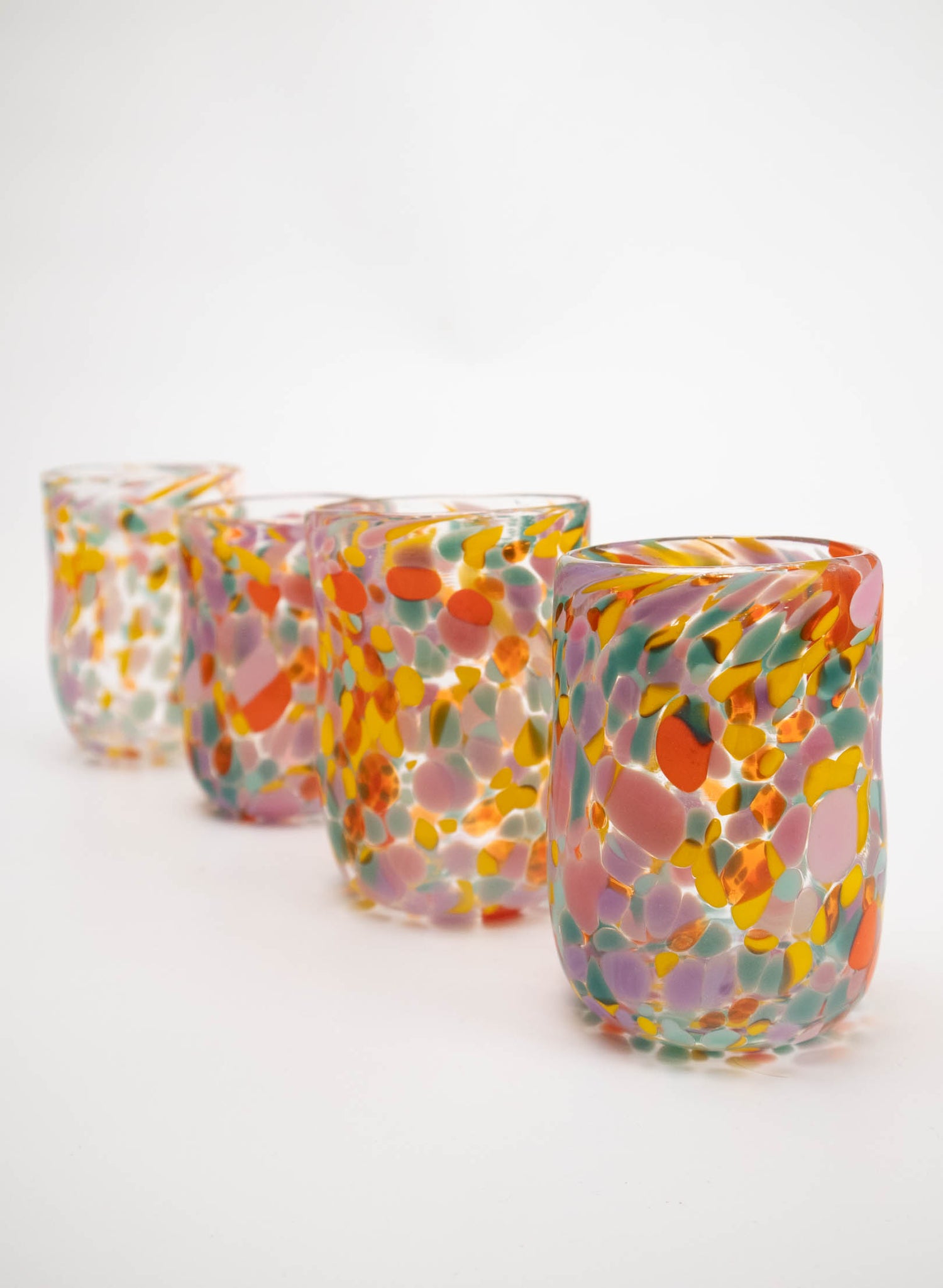 Glass Multi-Colour Tumbler