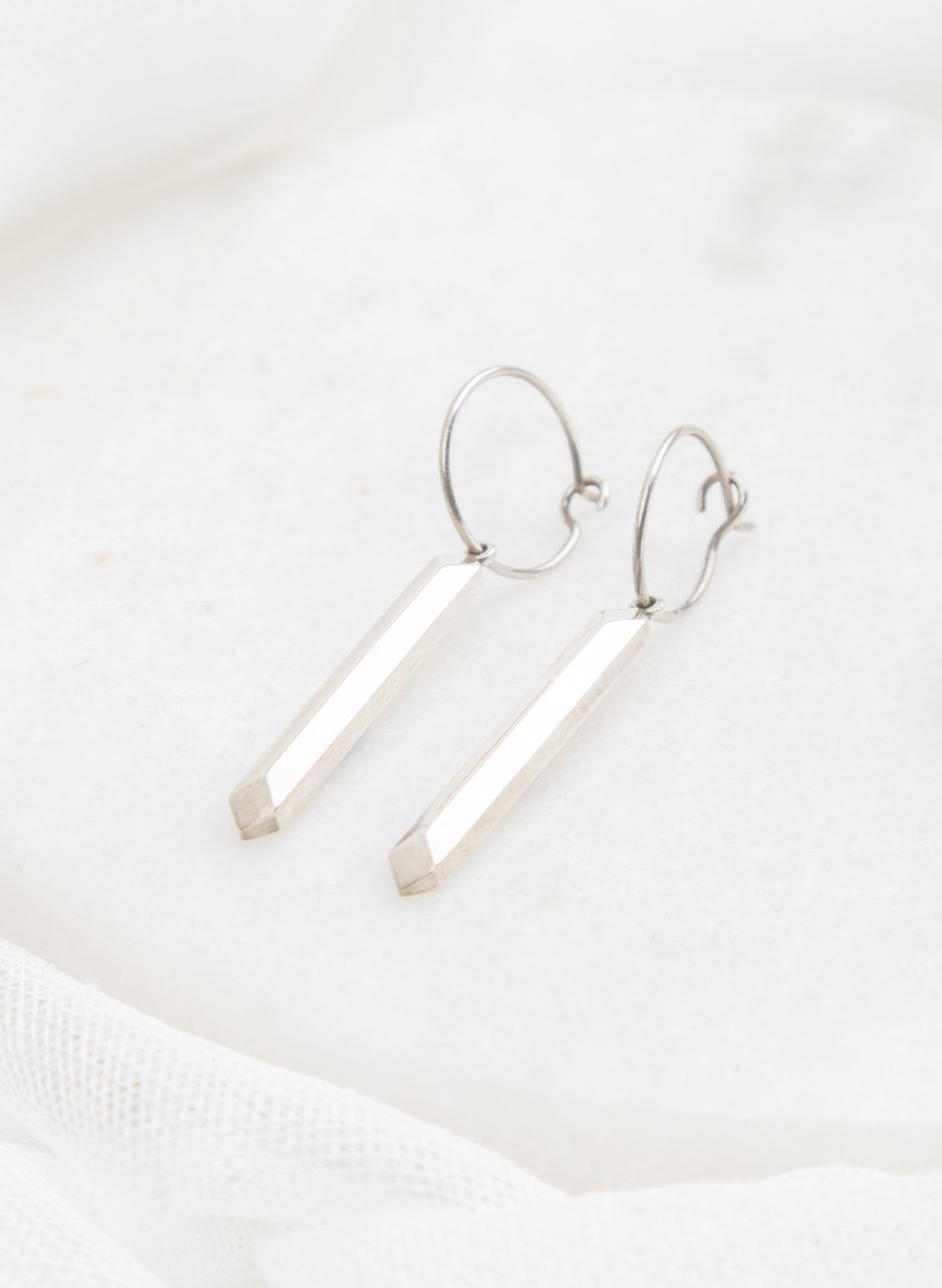 Maxi Pillar Hoops - Sterling Silver