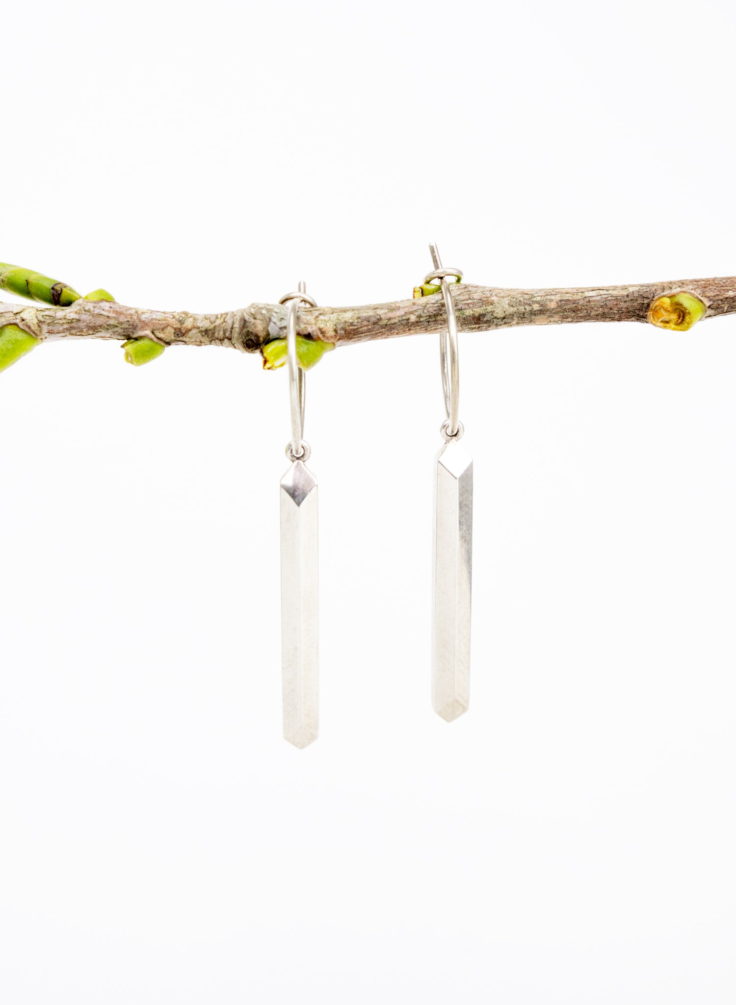 Maxi Pillar Hoops - Sterling Silver